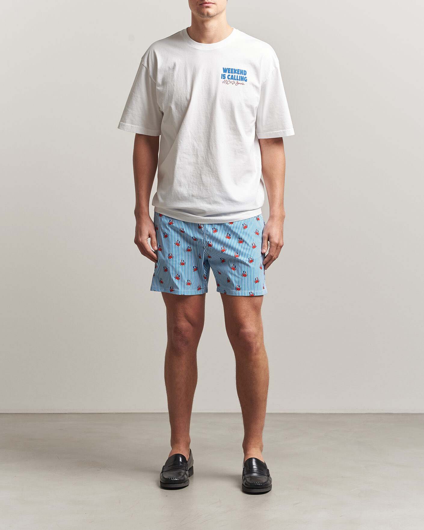 Heren | Zwembroek | MC2 Saint Barth | Printed Swim Shorts Blue Crabs