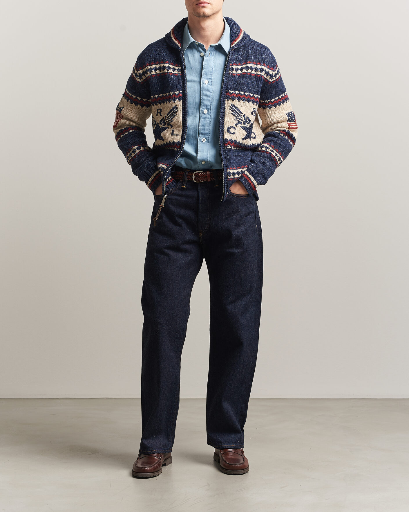 Heren | Jeans | RRL | Vintage Fit 5-Pocket Denim East/West Rinse