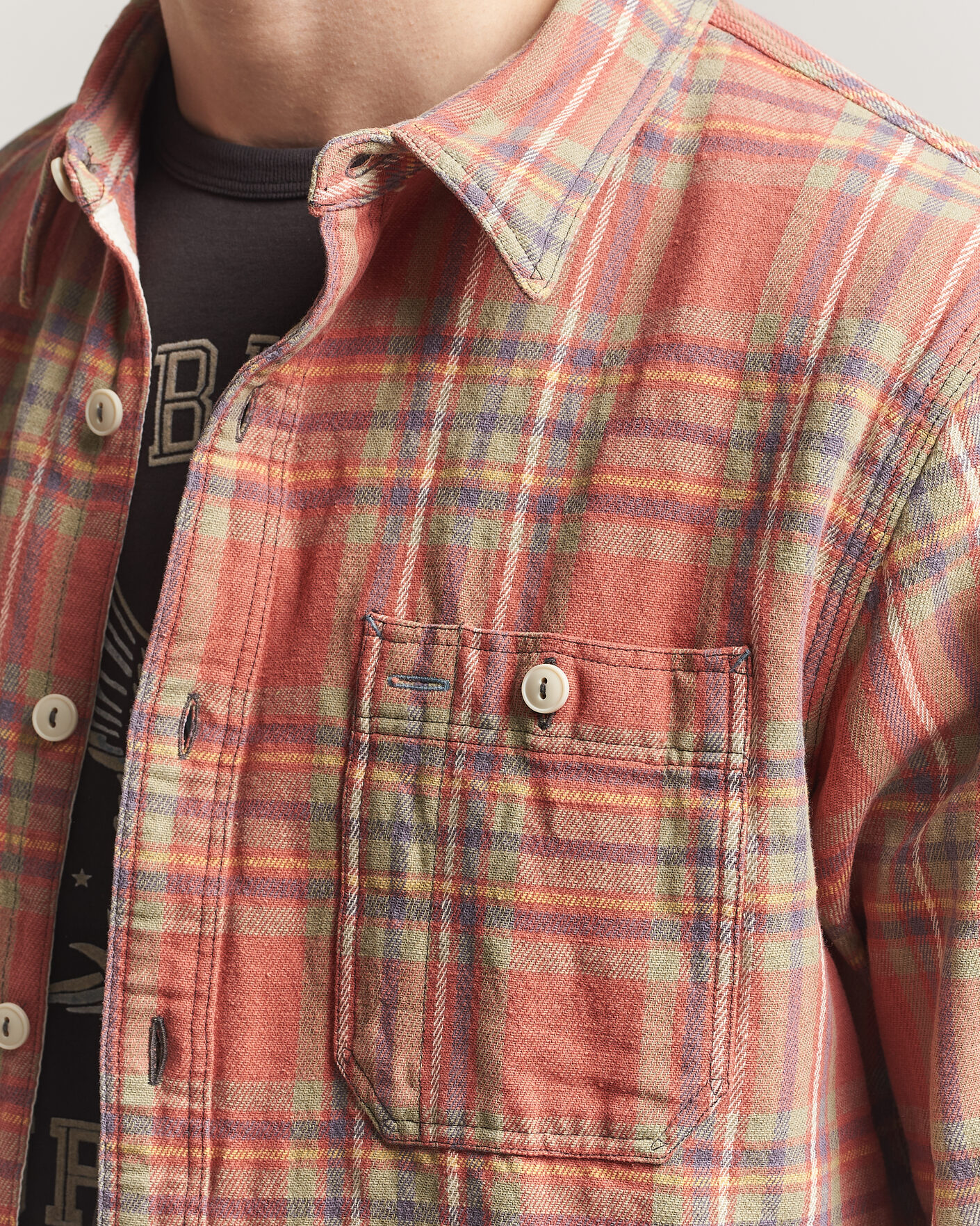Heren | Overhemden | RRL | Cameron Double Pocket Shirt Red/Blue Check