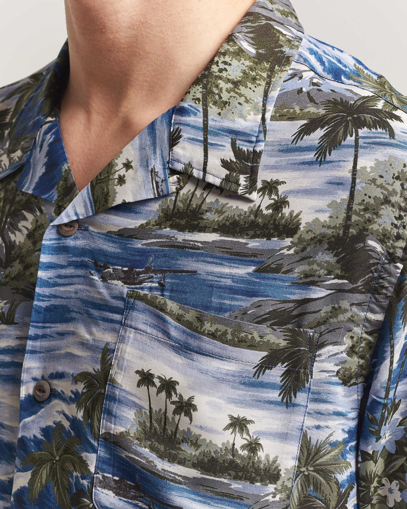 Homme | Chemises | RRL | Printed Camp Shirt Blue