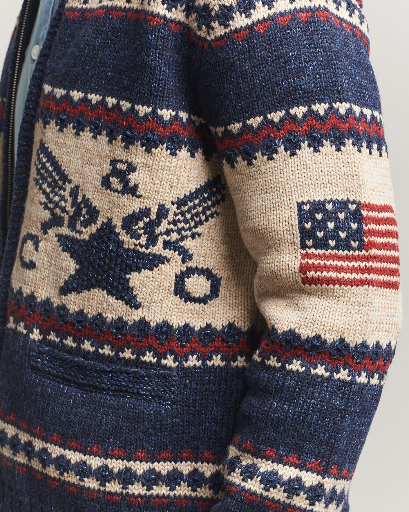 Homme | Pulls Et Tricots | RRL | Jacquard Shawl Cardigan Indigo