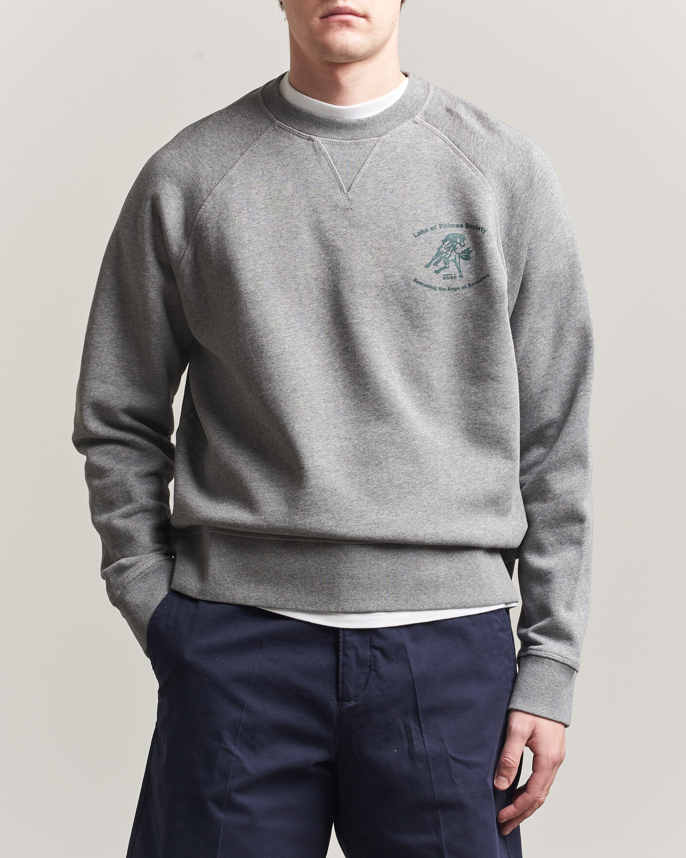 Heren | Truien | Palmes | Lake Raglan Sweatshirt Grey Melange