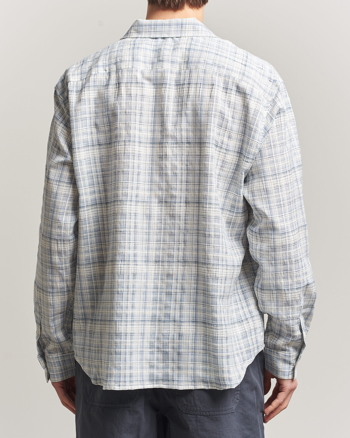 Heren | Overhemden | Palmes | Cotton/Linen Shirt Light Blue Check