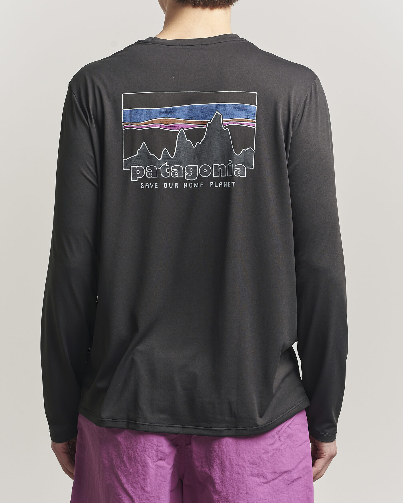 Heren | T-shirts | Patagonia | 73 Skyline Cap Cool Daily Long Sleeve T-Shirt Black