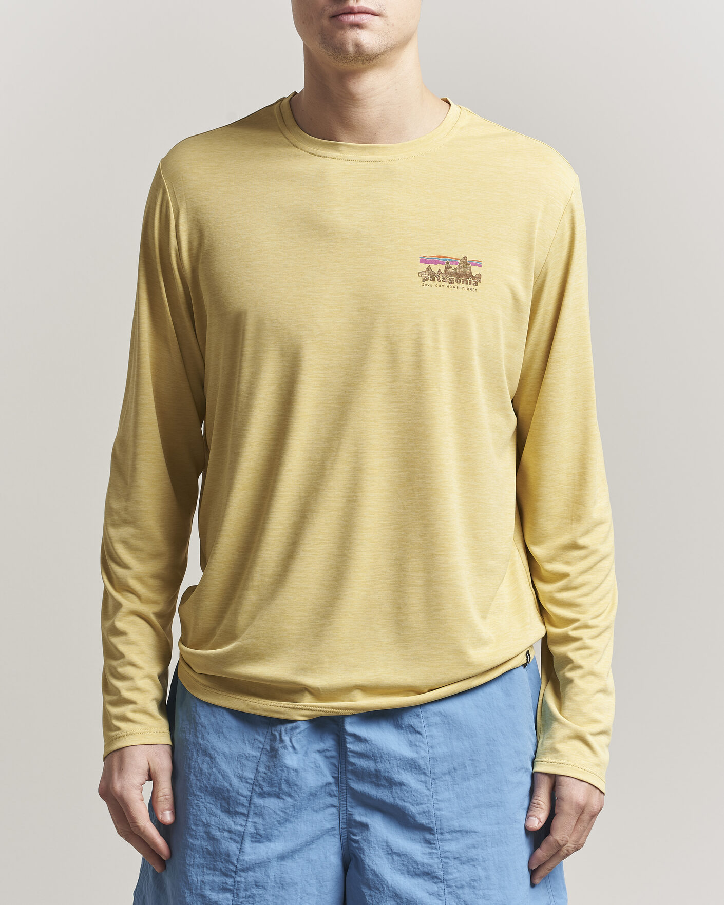 Homme | T-shirts | Patagonia | 73 Skyline Cap Cool Daily Long Sleeve T-Shirt Yellow