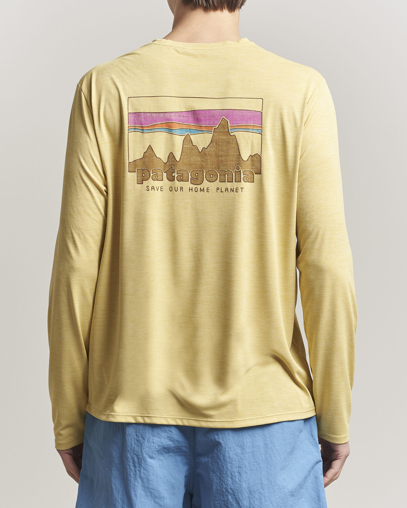 Heren | T-shirts | Patagonia | 73 Skyline Cap Cool Daily Long Sleeve T-Shirt Yellow
