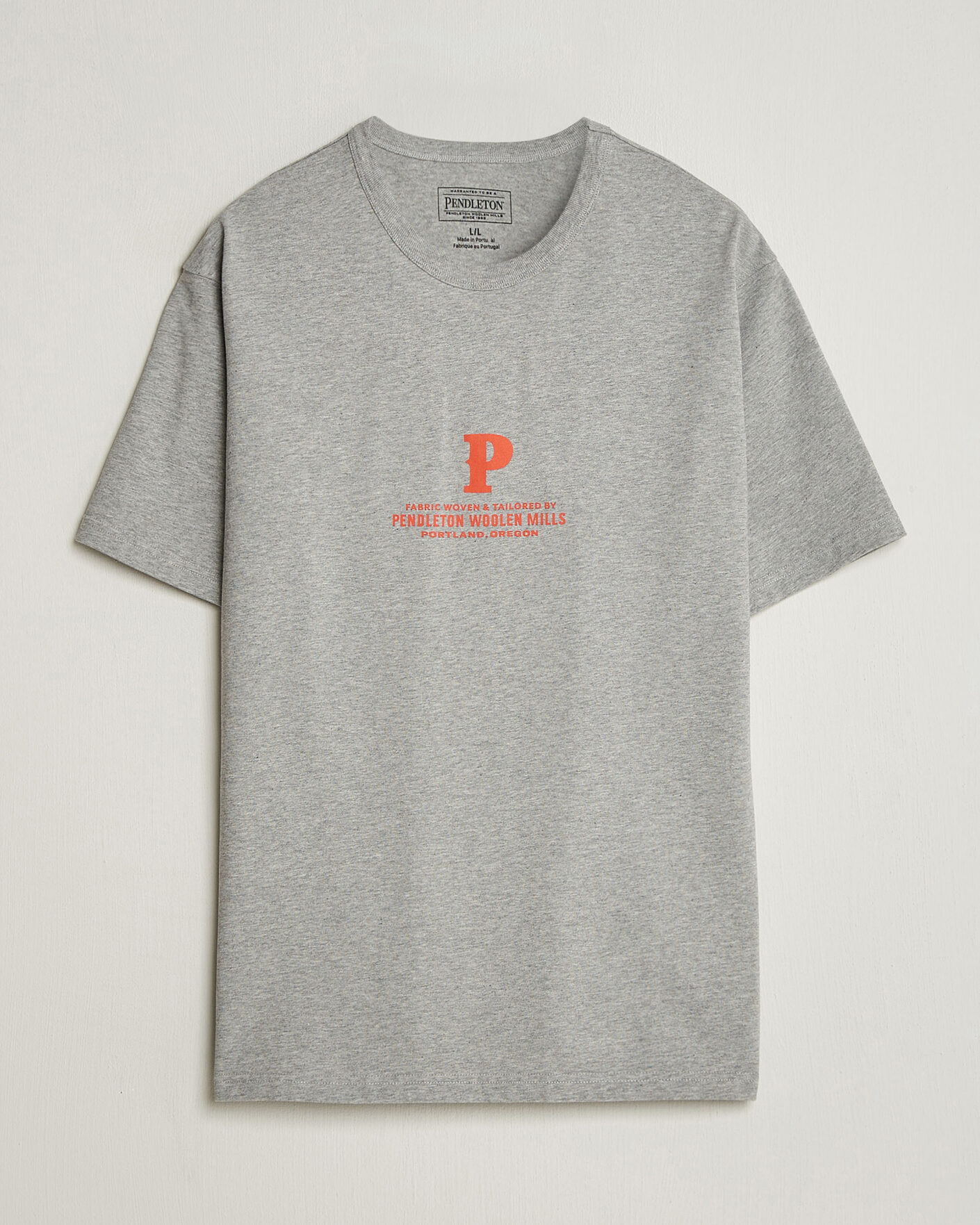 Heren | T-shirts | Pendleton | Heavyweight P Tee Ash Heather Grey