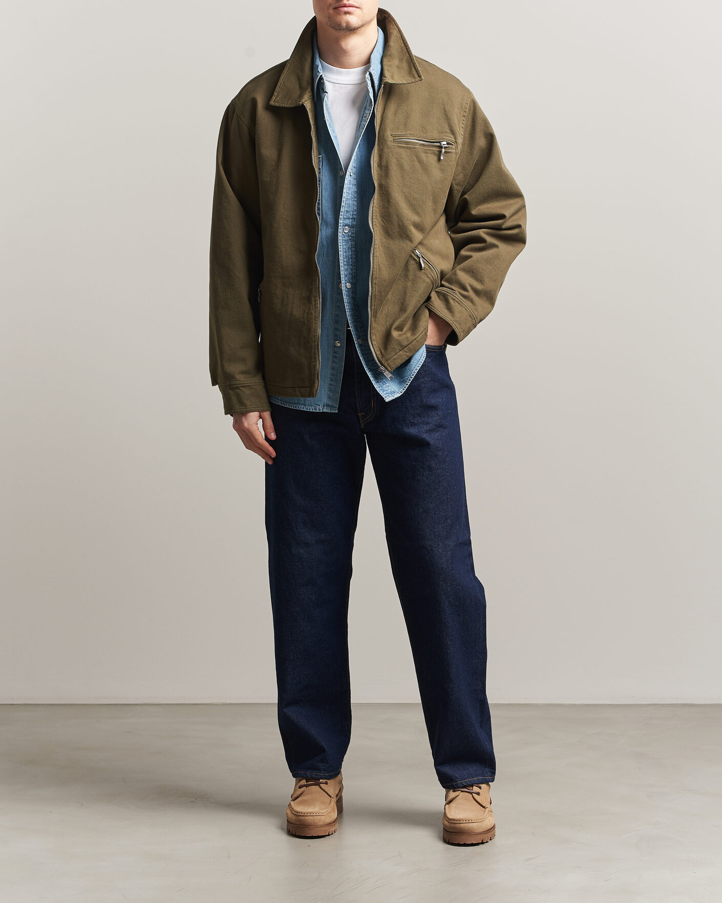 Heren | Jassen | Pendleton | Blandet Lined Bomber Jacket Sage