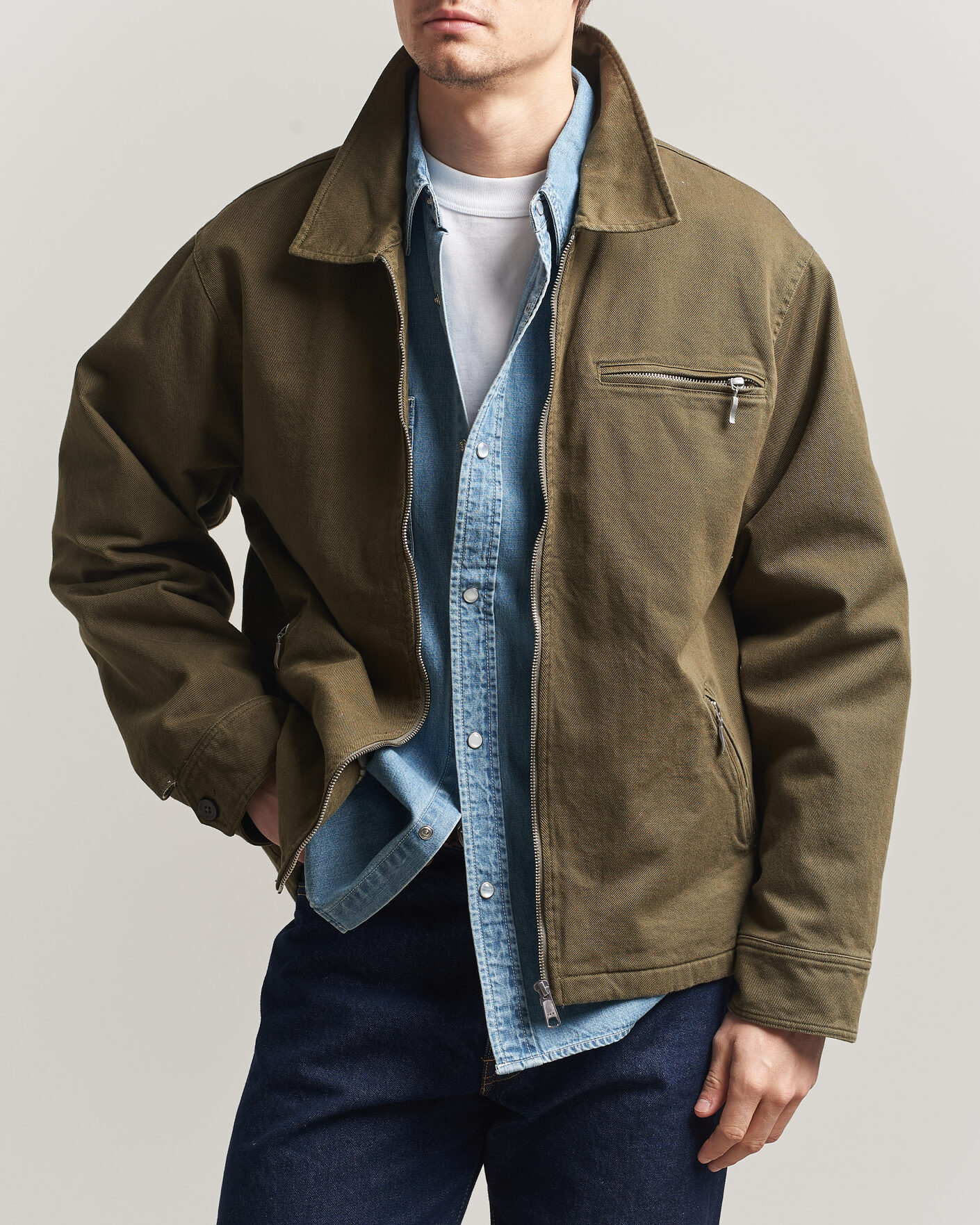 Homme | Manteaux Et Vestes | Pendleton | Blandet Lined Bomber Jacket Sage