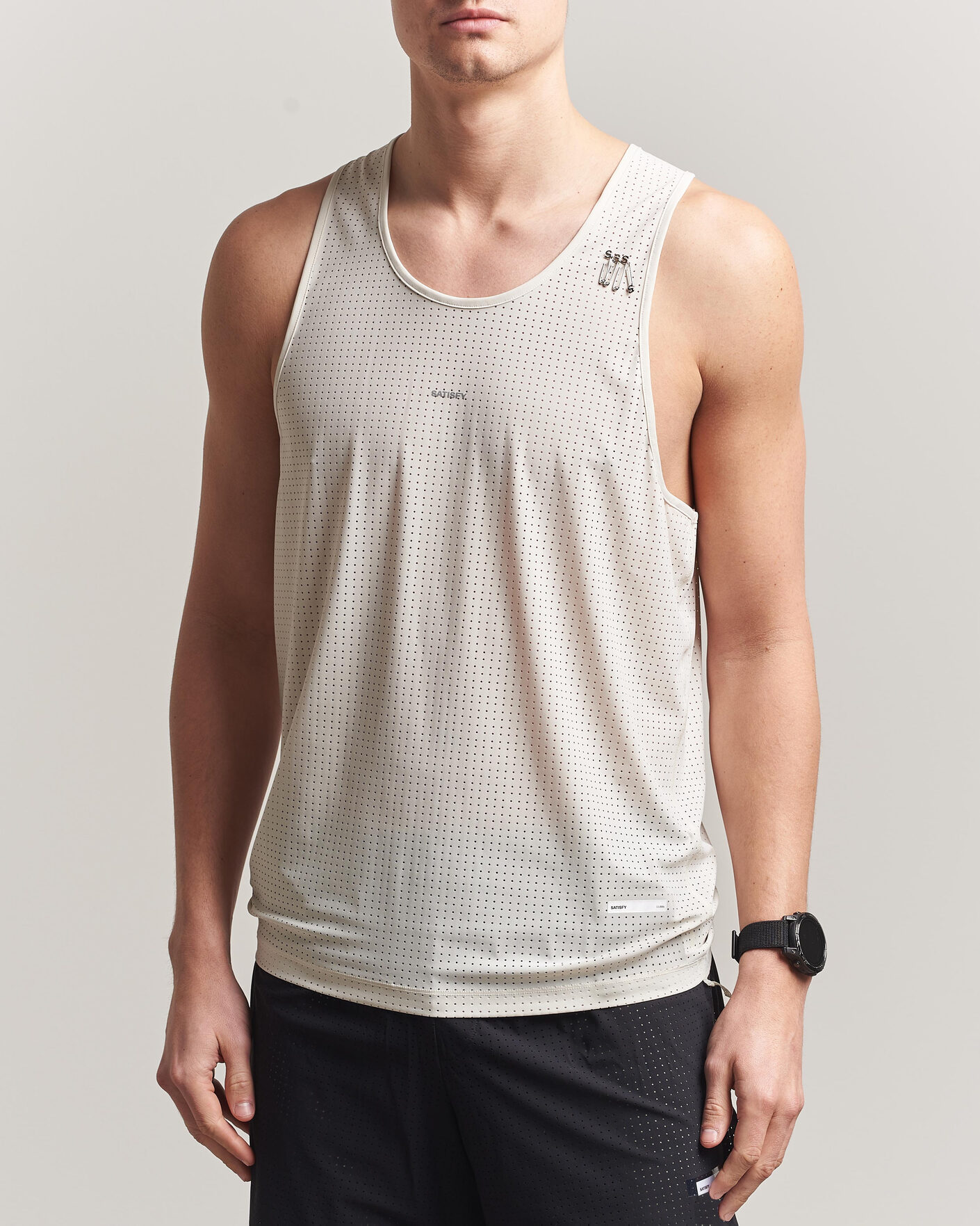 Heren | T-shirts | Satisfy | Space-O Singlet Chalk
