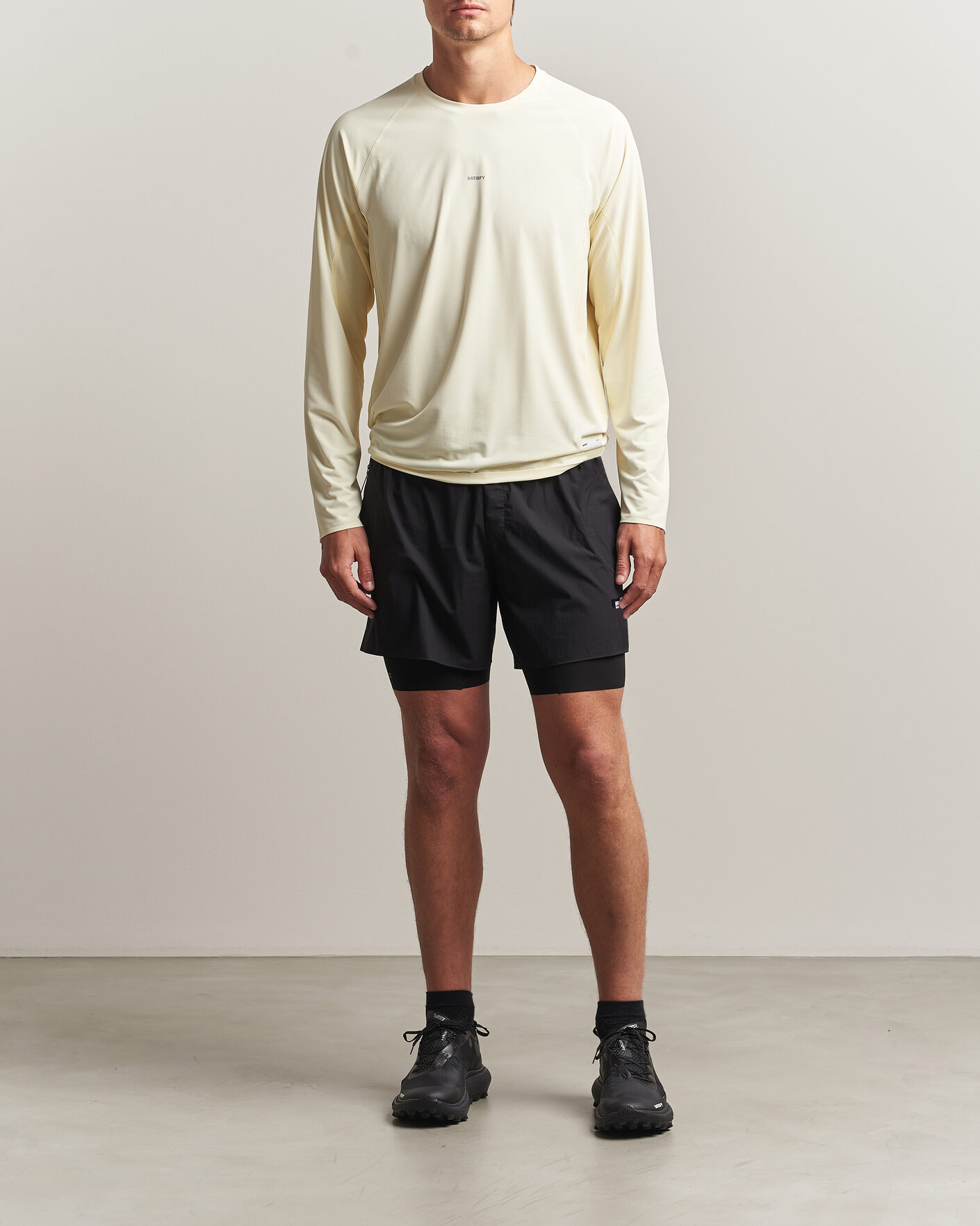 Heren | T-shirts | Satisfy | AuraLite UV Long Sleeve T-Shirt Transparent Yellow