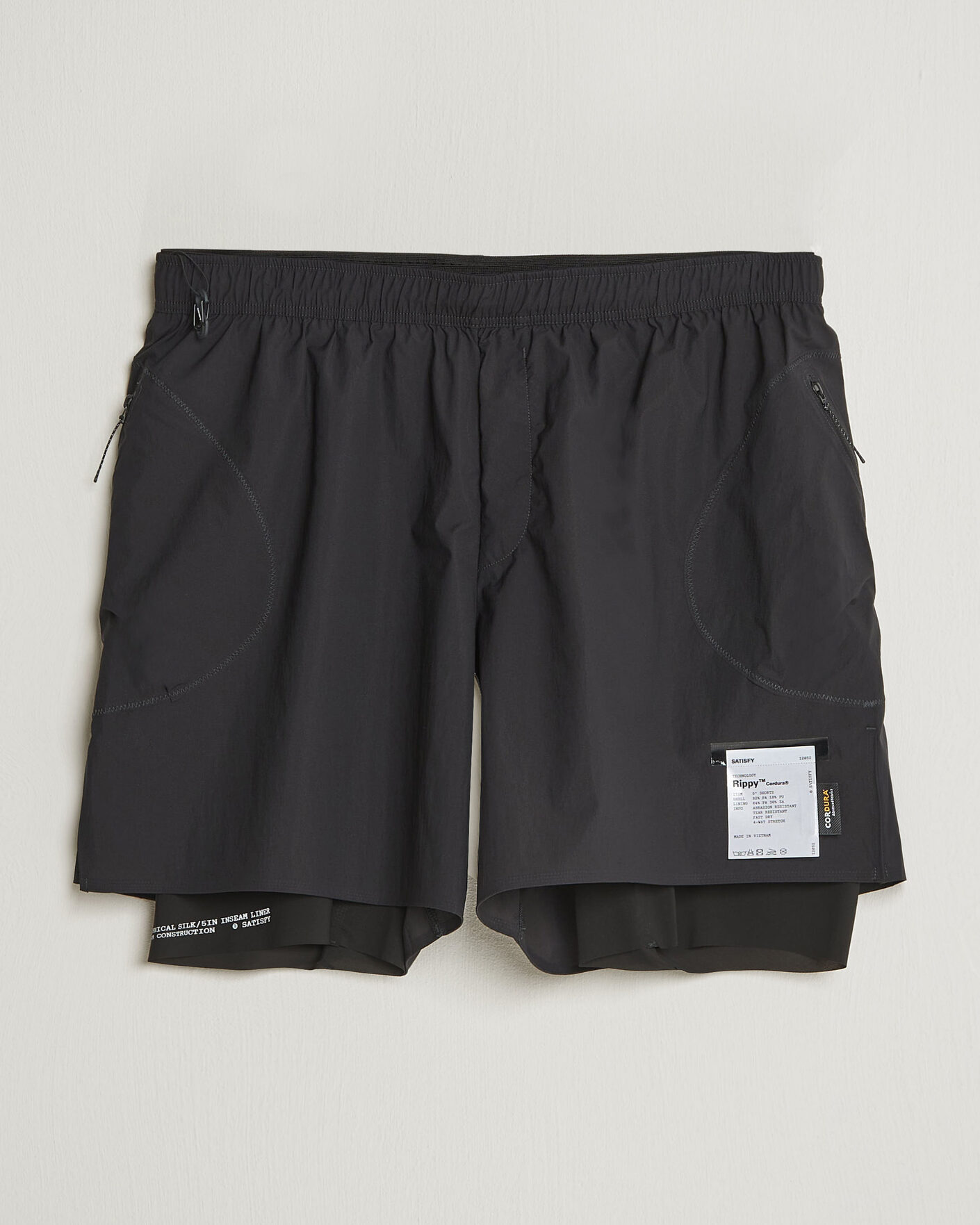 Homme | Shorts | Satisfy | Rippy Cordura 5 Inch Shorts Black