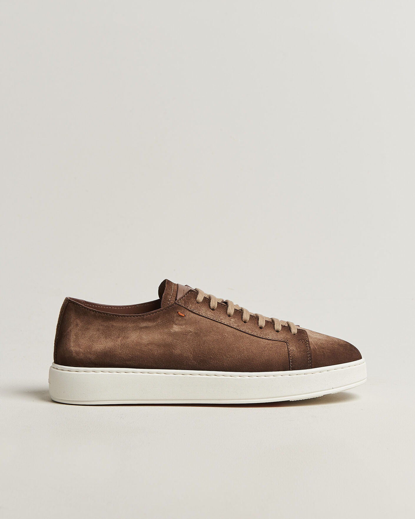 Heren | Sneakers | Santoni | Cleanic Silk Suede Sneakers Dark Brown