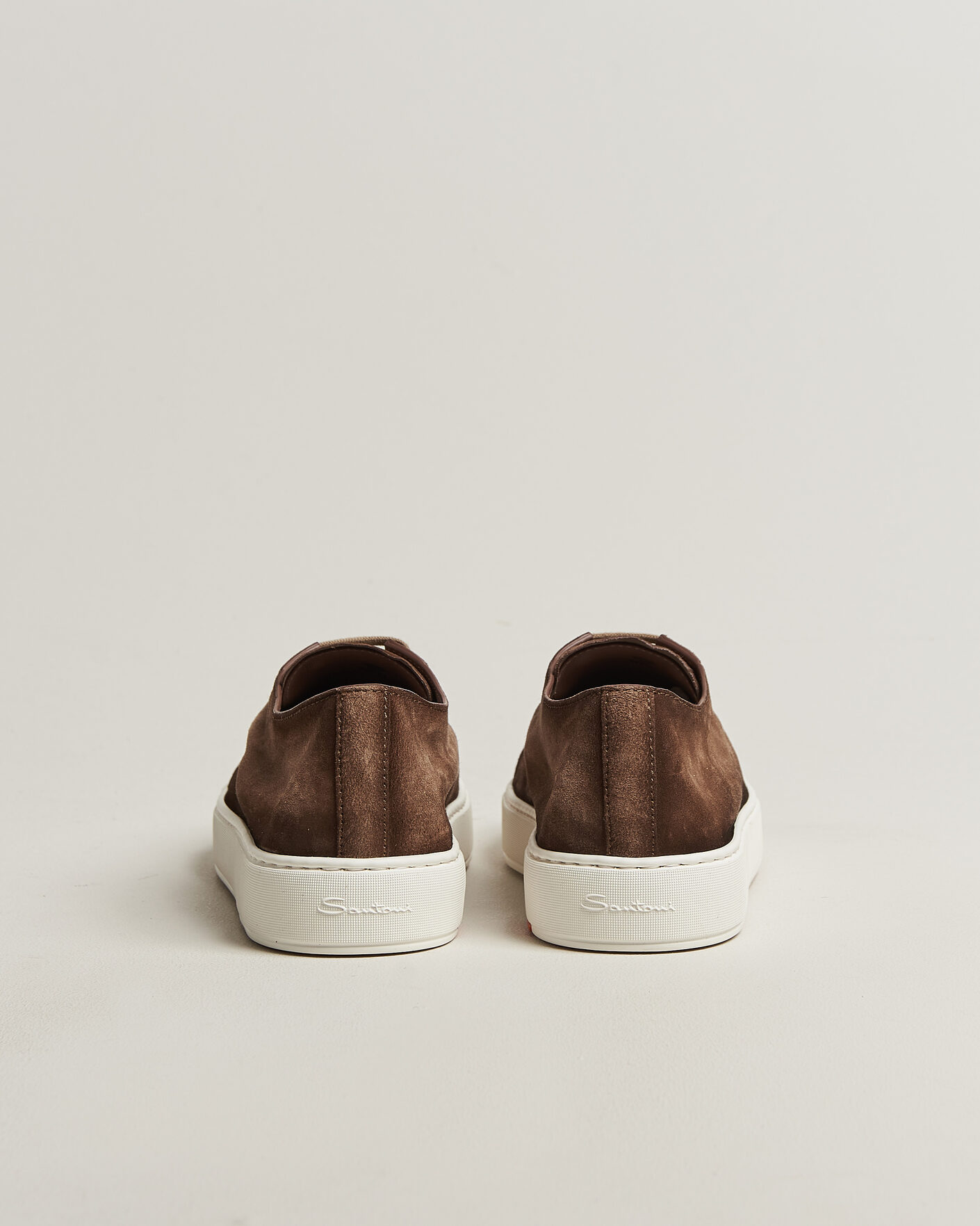 Heren | Sneakers | Santoni | Cleanic Silk Suede Sneakers Dark Brown
