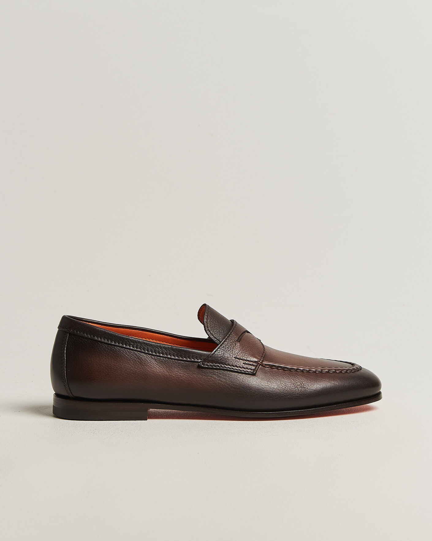 Heren | Instappers | Santoni | Penny Loafers Dark Brown Calf