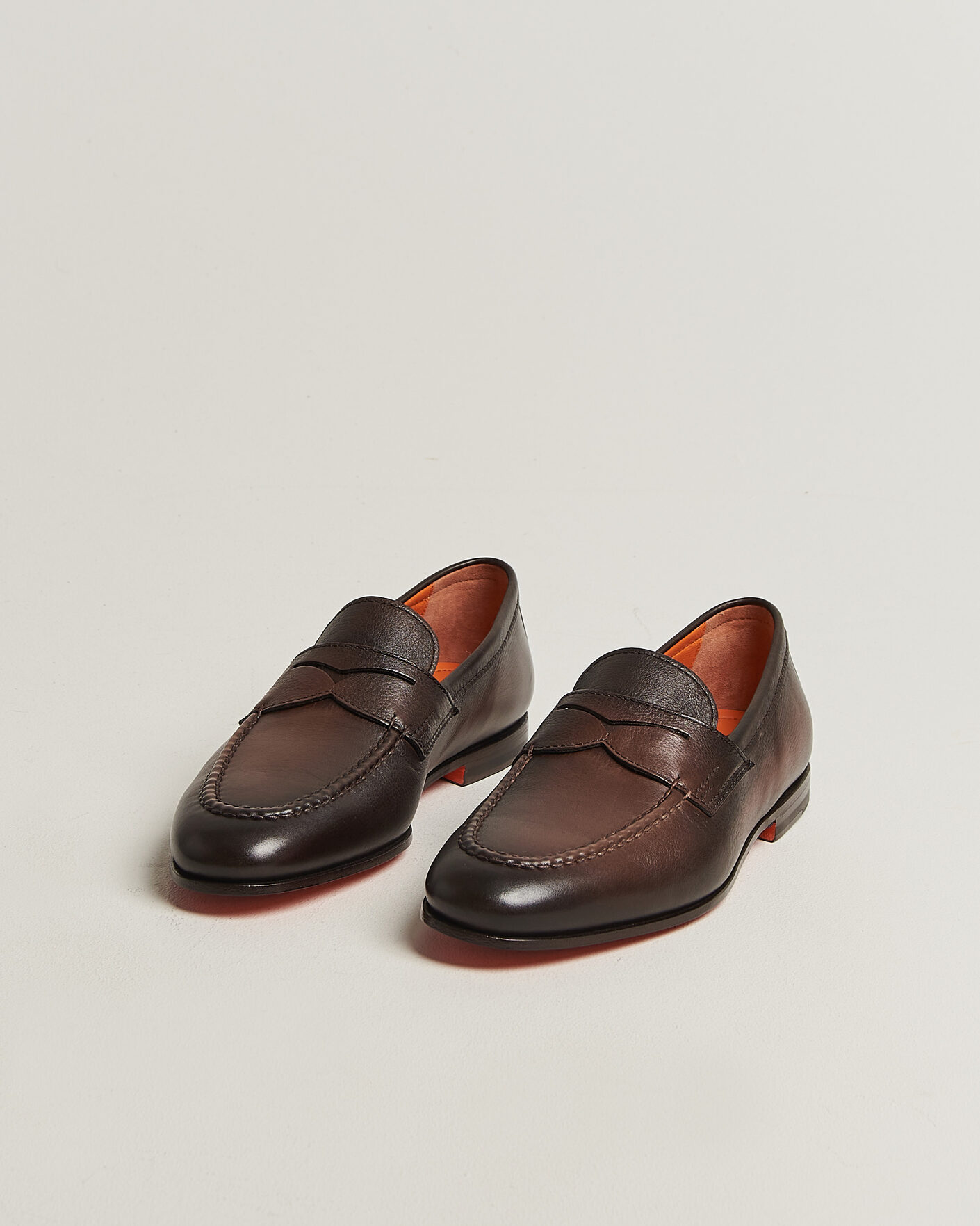 Homme | Loafers | Santoni | Penny Loafers Dark Brown Calf