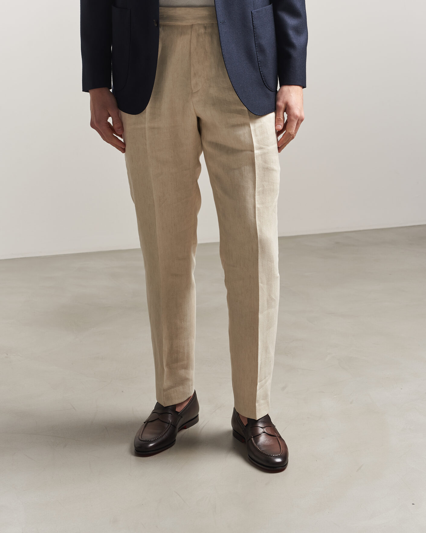 Heren | Instappers | Santoni | Penny Loafers Dark Brown Calf