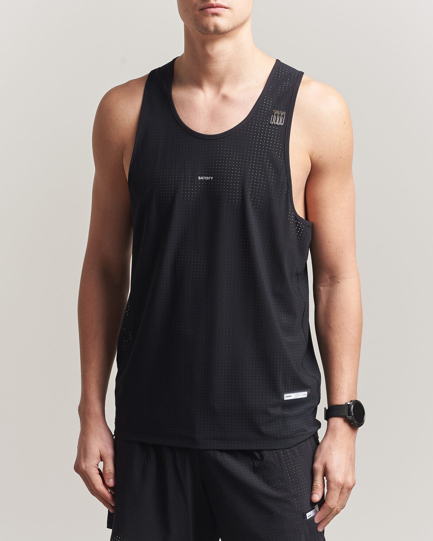 Heren | T-shirts | Satisfy | Space-O Singlet Black