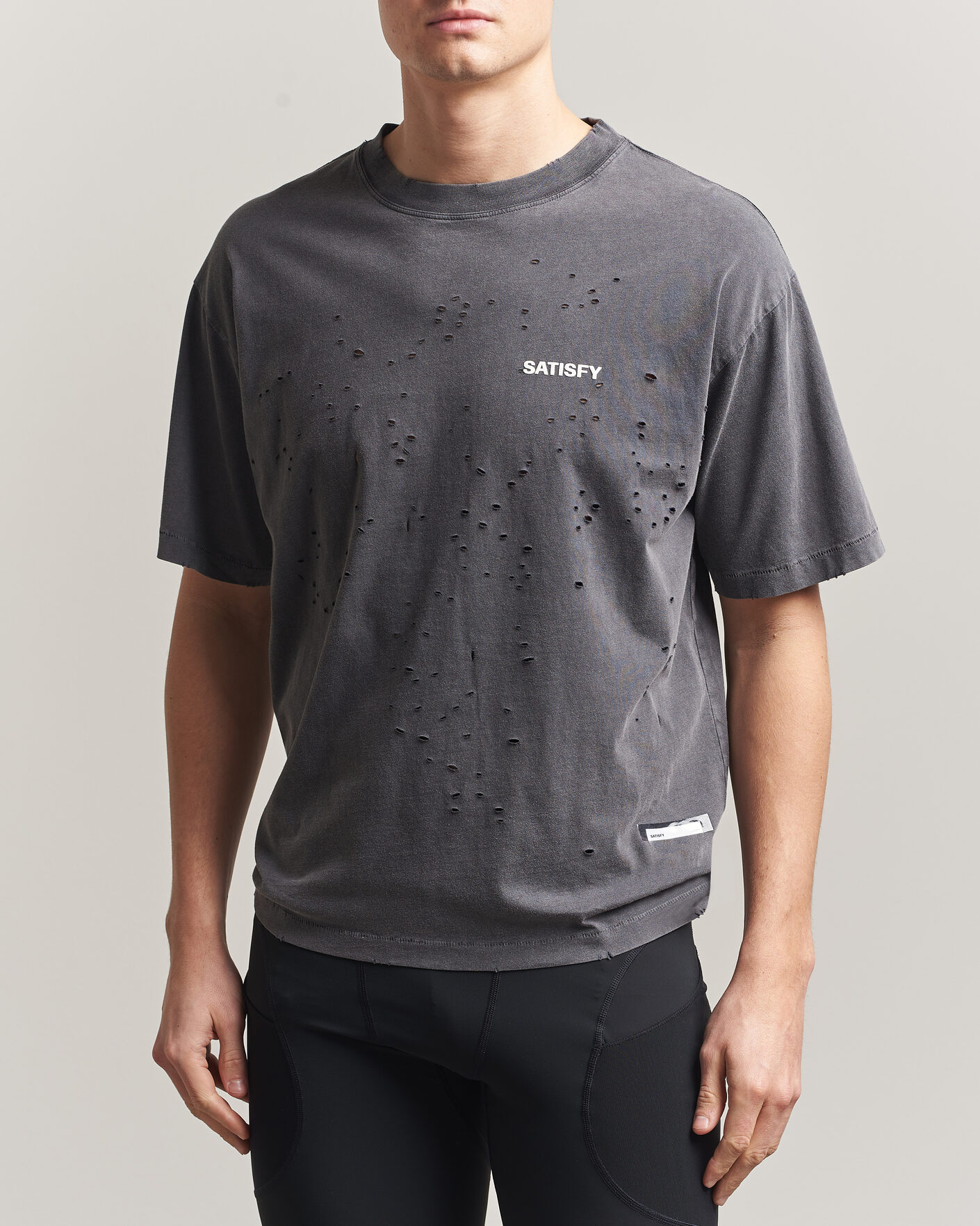 Heren | T-shirts | Satisfy | MothTech Small Logo T-Shirt Aged Black