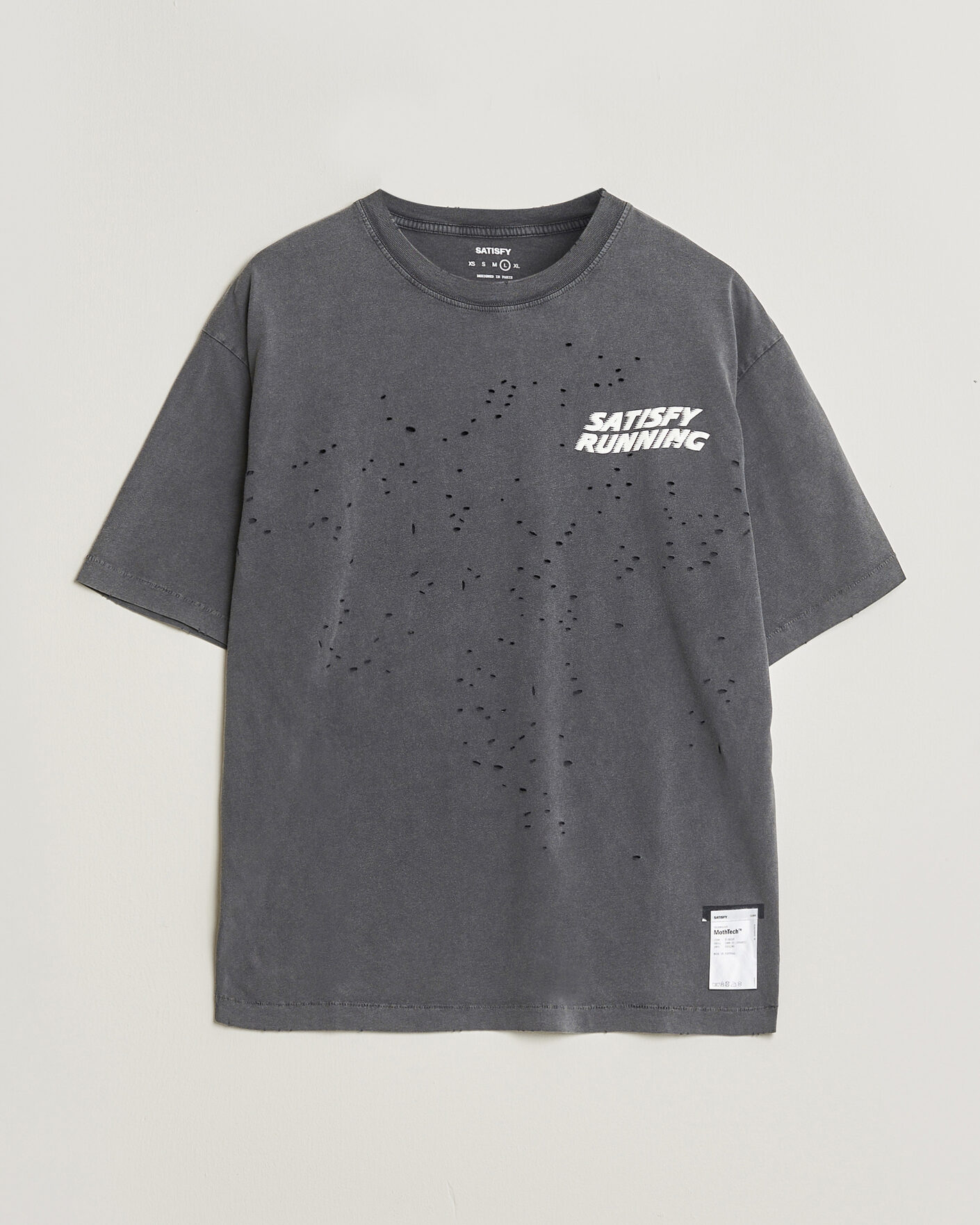 Heren | T-shirts | Satisfy | MothTech Small Logo T-Shirt Aged Black