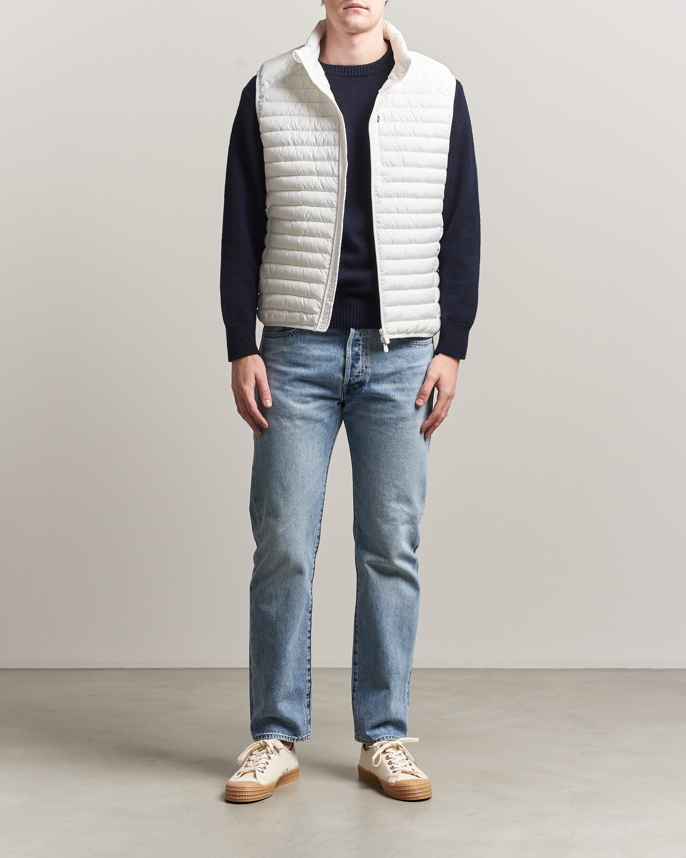 Heren | Gilets | Save The Duck | Dave Lightweight Padded Vest Dull White