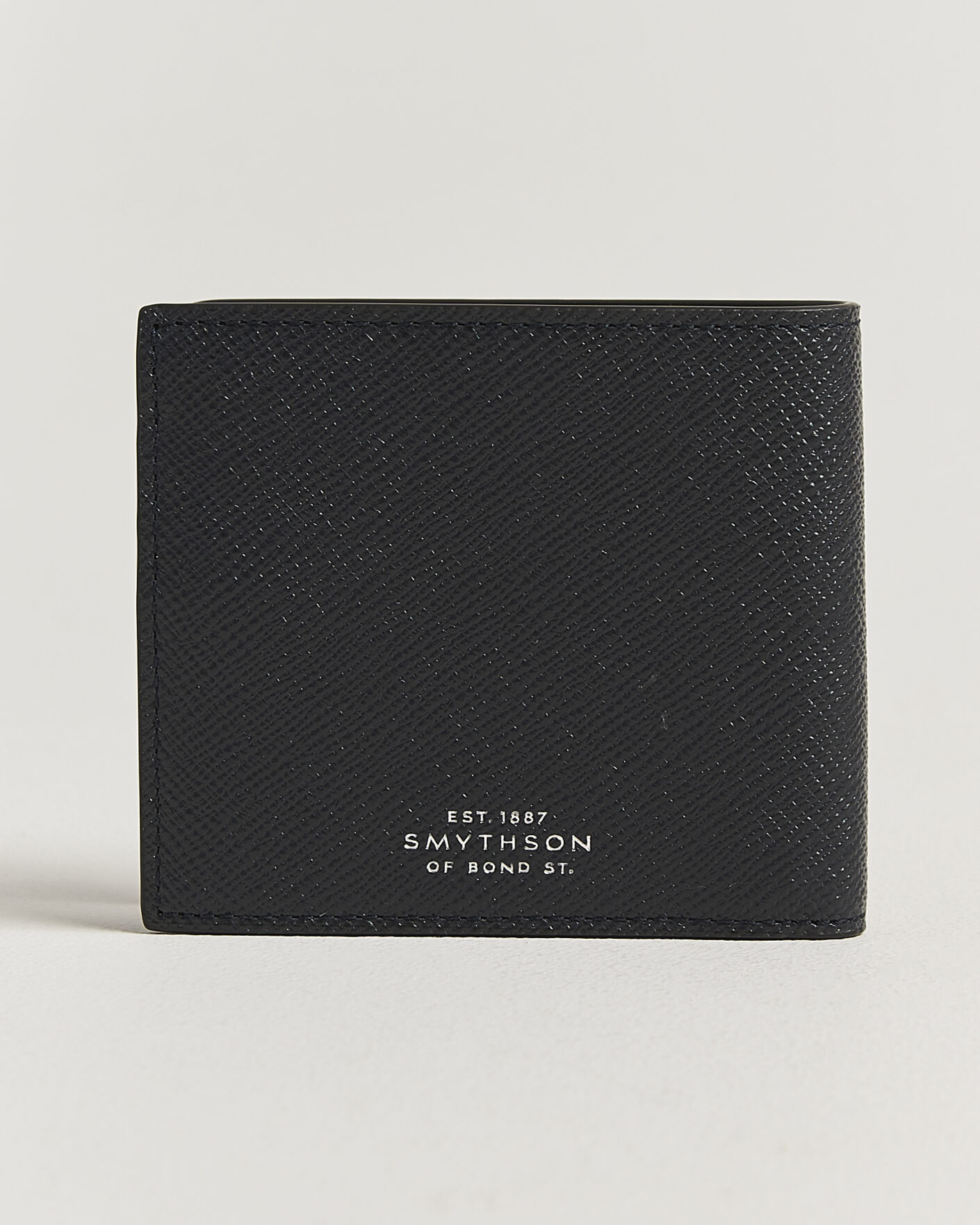 Heren | Portemonnees | Smythson | Panama 6 Card Leather Wallet Stripe Navy
