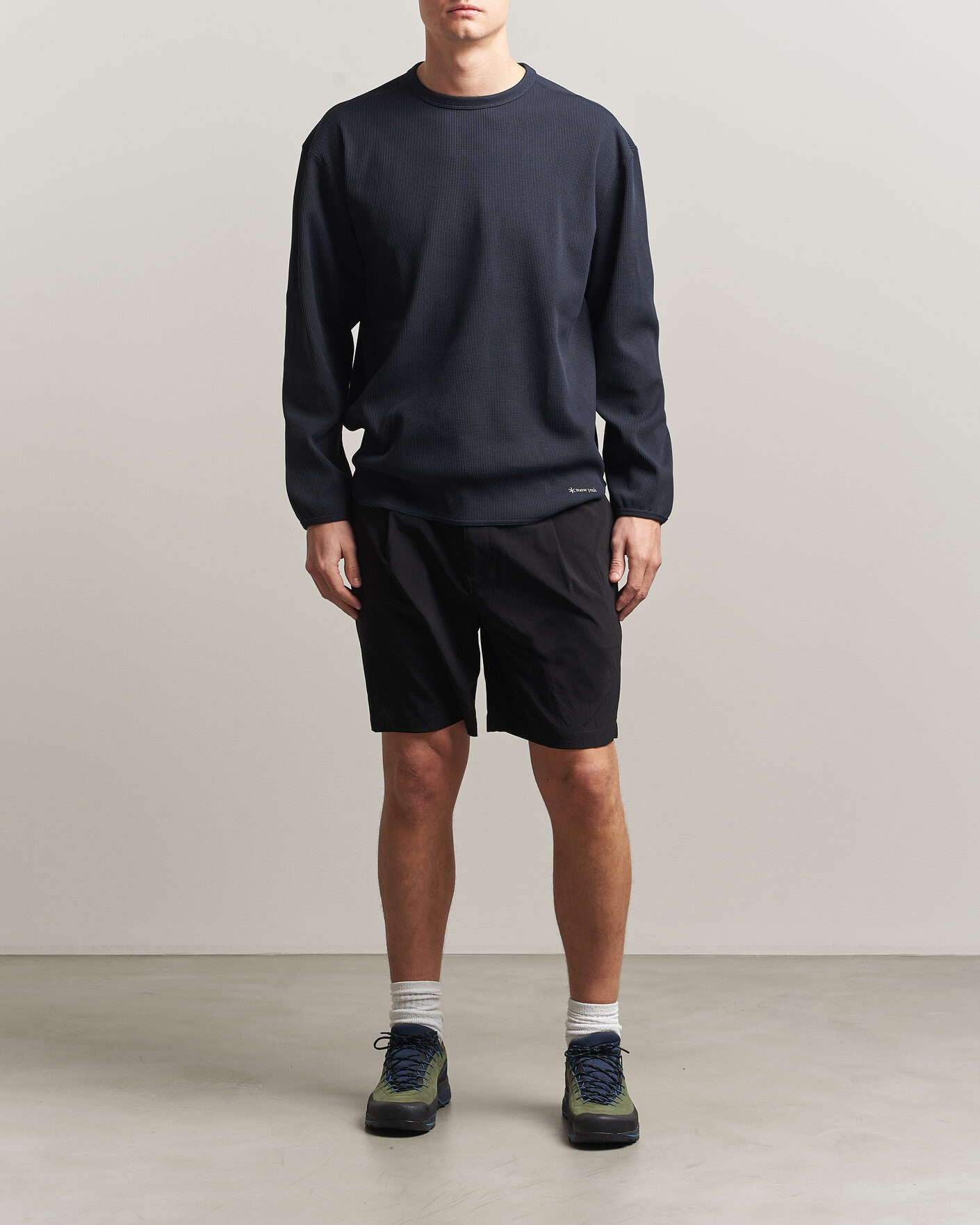 Heren | T-shirts | Snow Peak | Dry Waffle Long Sleeve T-Shirt Dark Navy