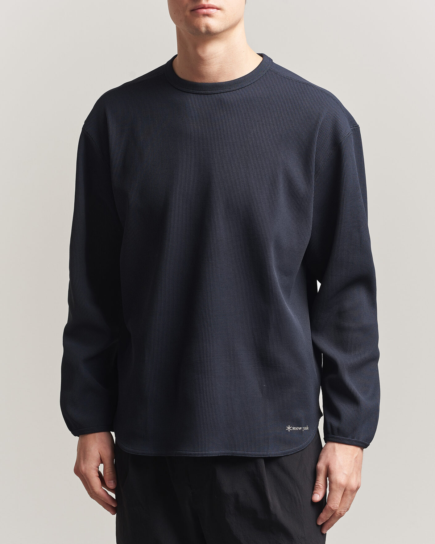Heren | T-shirts | Snow Peak | Dry Waffle Long Sleeve T-Shirt Dark Navy