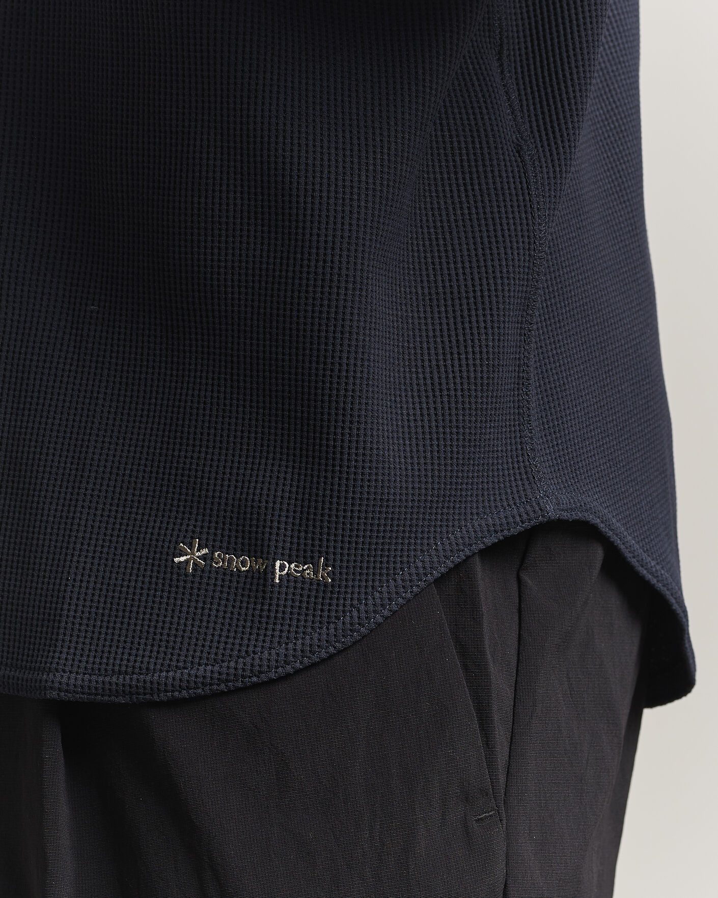 Heren | T-shirts | Snow Peak | Dry Waffle Long Sleeve T-Shirt Dark Navy