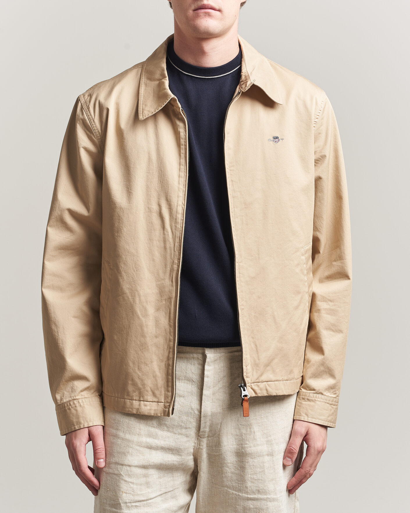 Homme | Manteaux Et Vestes | GANT | Cotton Windcheater Jacket Oat Beige