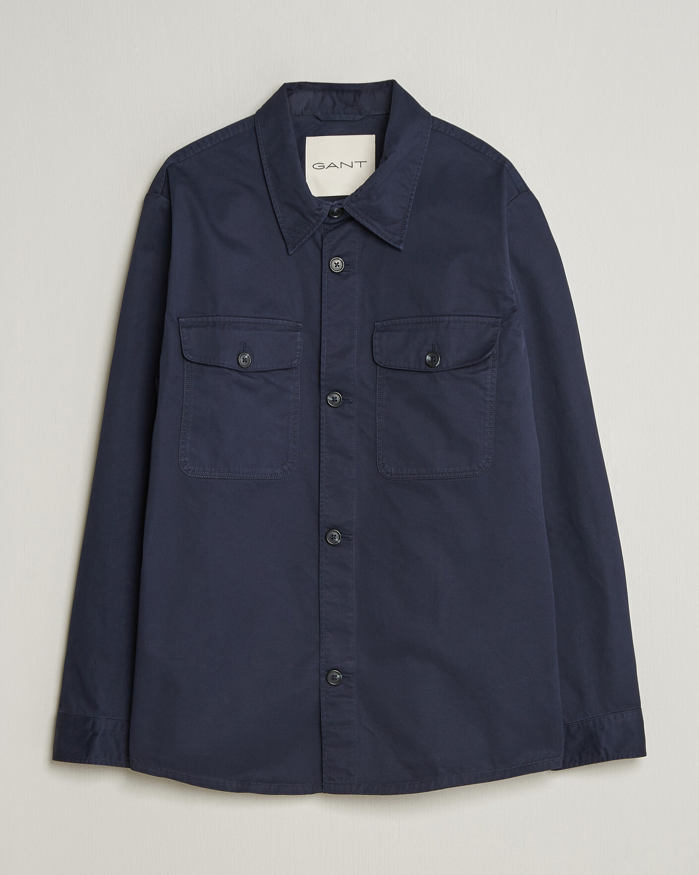 Heren | Overhemden | Gant | Regular Fit Cotton Twill Overshirt Evening Blue