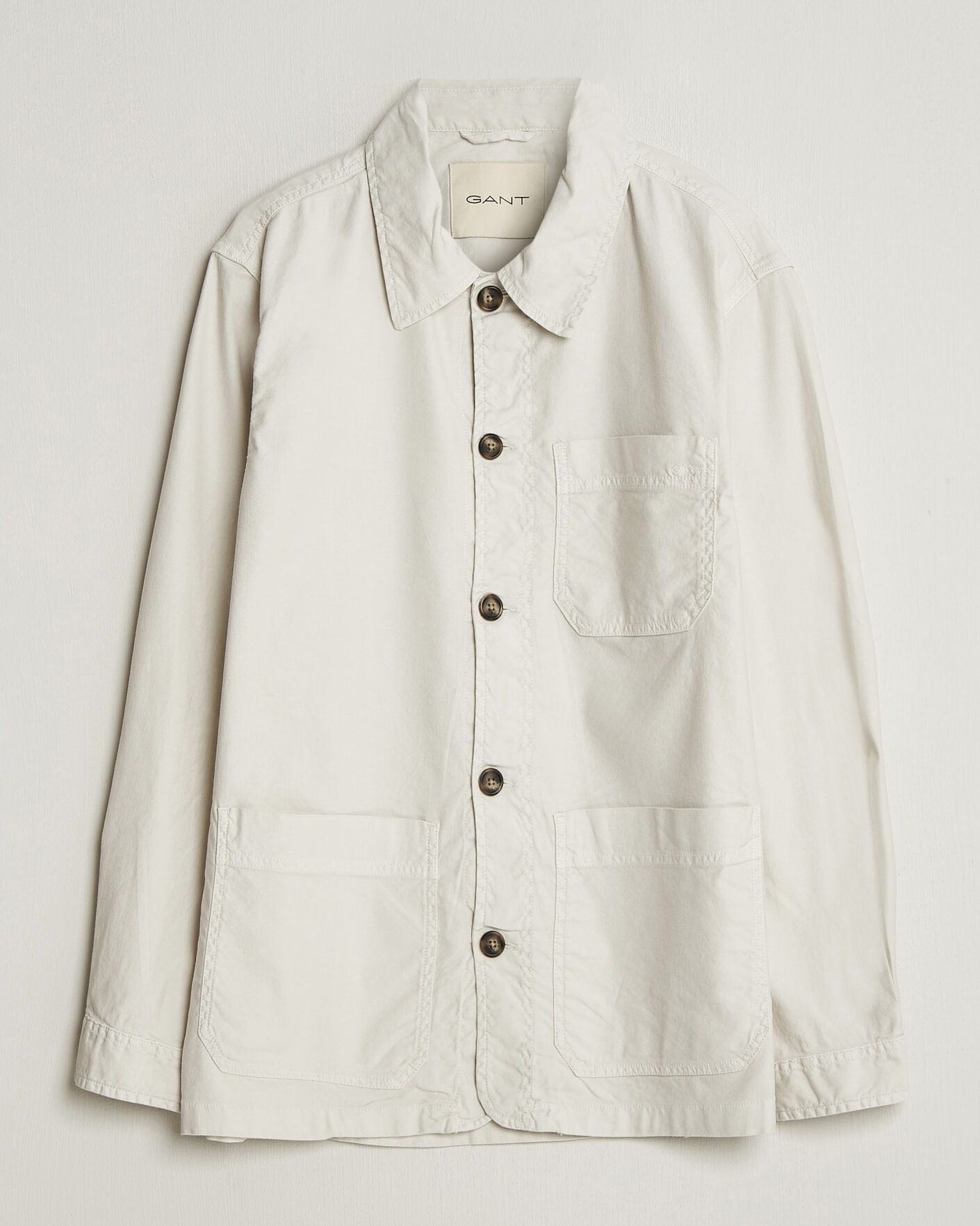 Homme | Chemises | GANT | Regular Fit Cotton/Linen Overshirt Sand