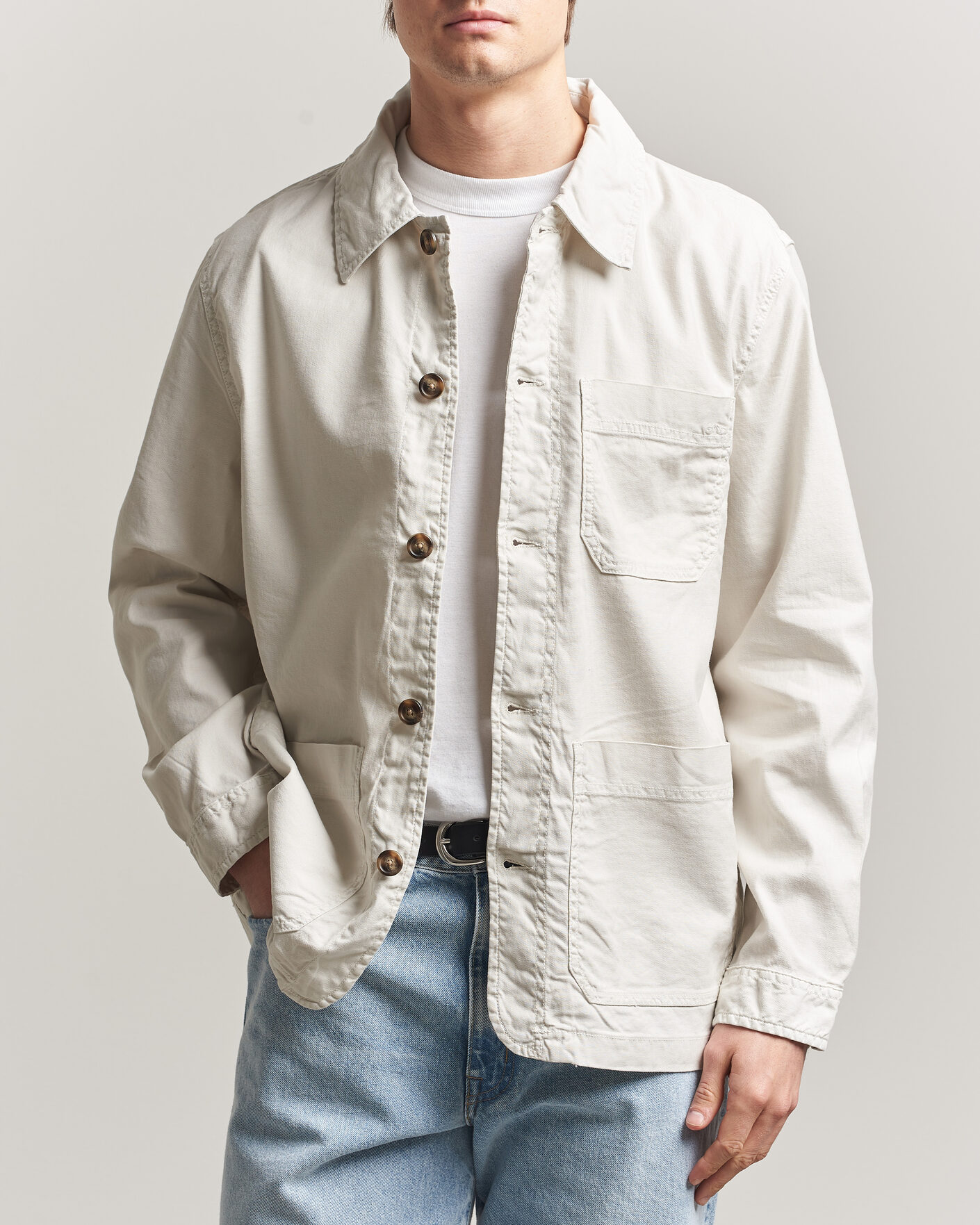 Homme | Chemises | Gant | Regular Fit Cotton/Linen Overshirt Sand