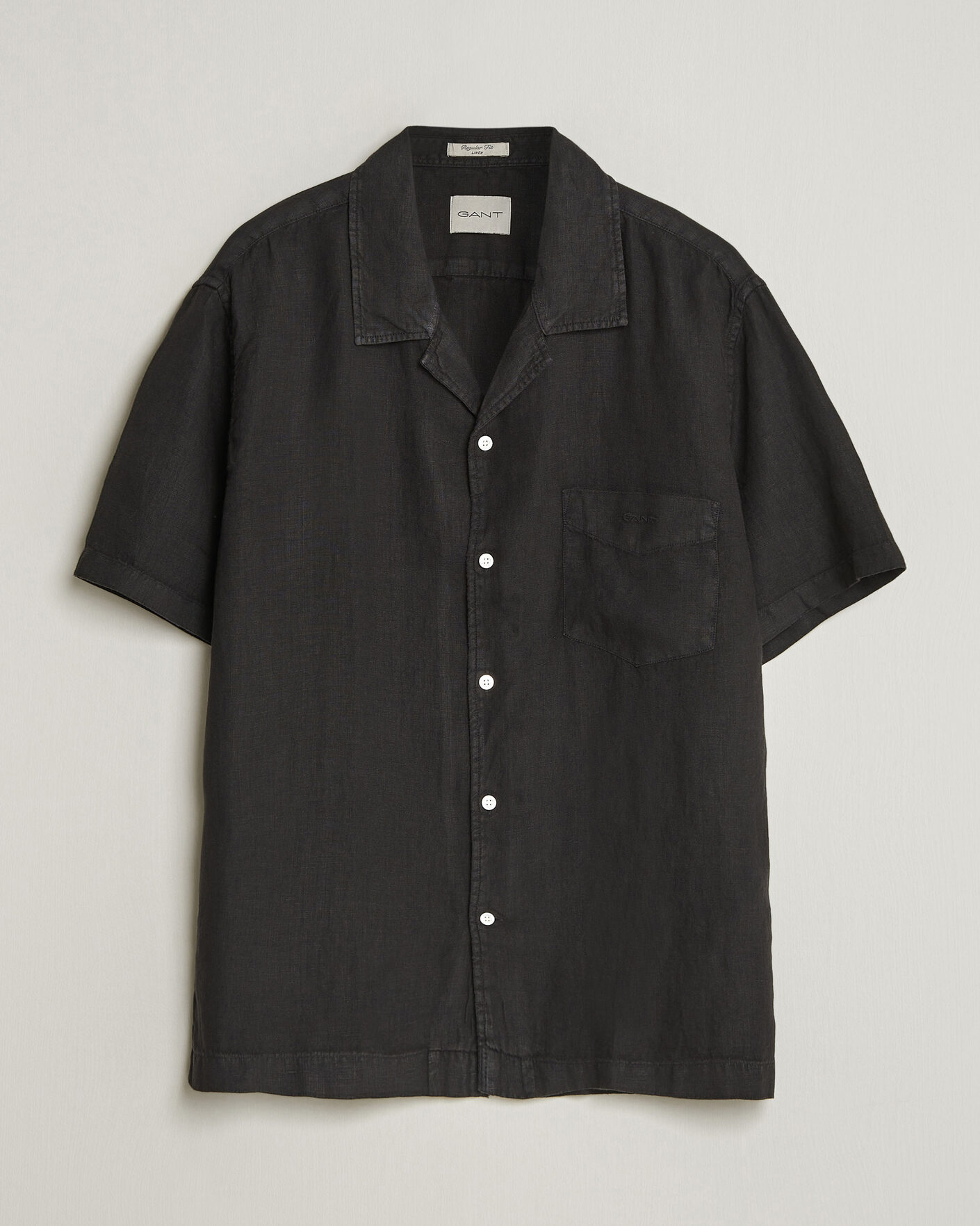 Heren | Overhemden | Gant | Regular Fit Garment Dyed Resort Shirt Black