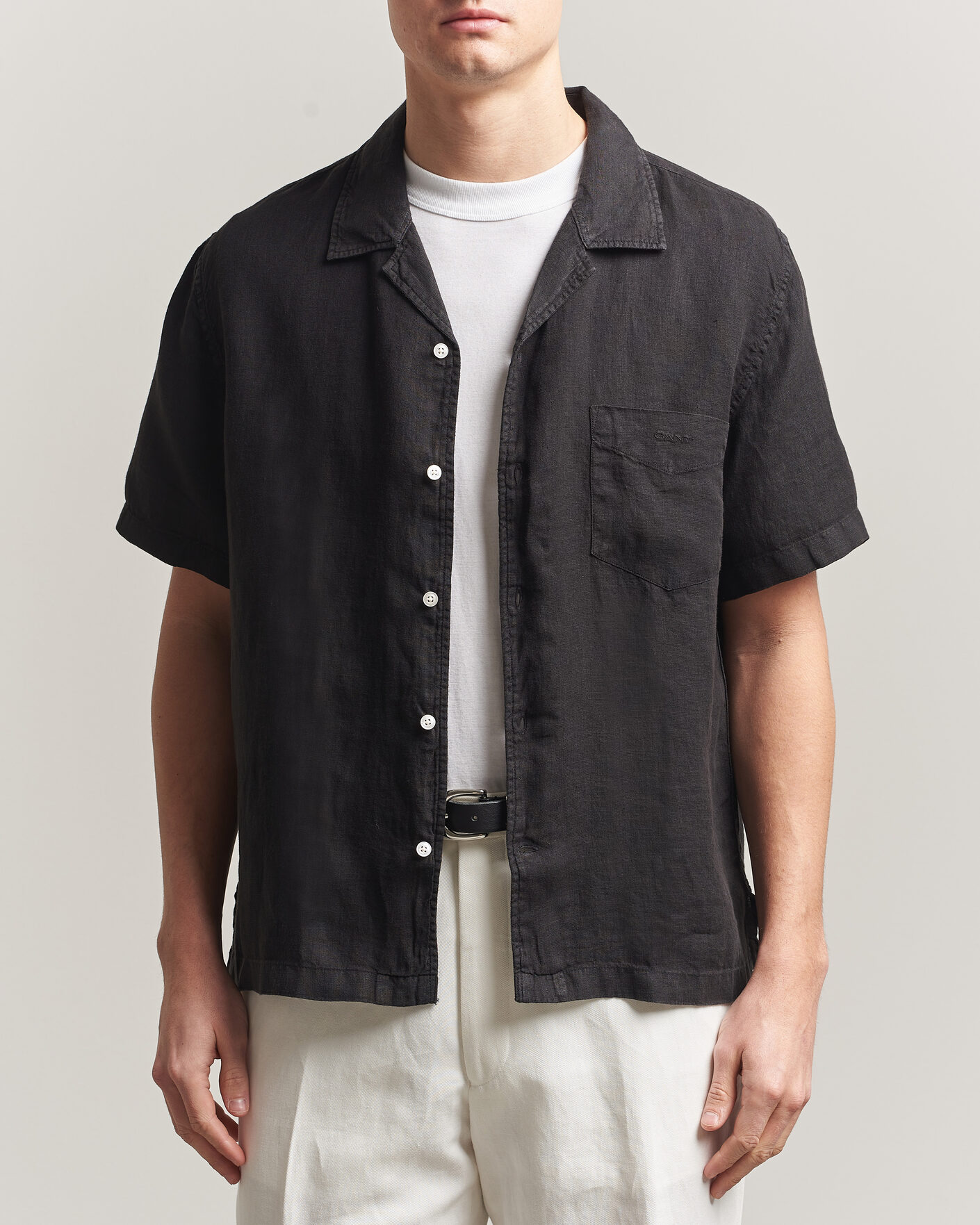 Heren | Overhemden | Gant | Regular Fit Garment Dyed Resort Shirt Black