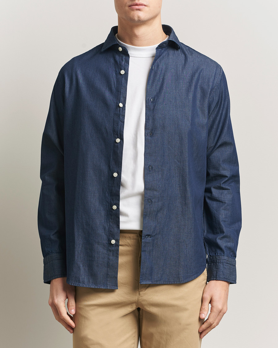 Heren | Overhemden | GANT | Regular Fit Indigo Twill Shirt Dark Indigo