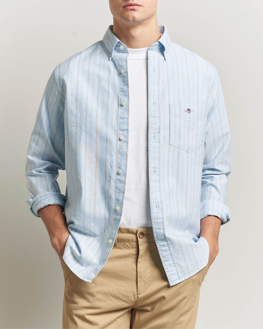 Homme | Chemises | Gant | Regluar Fit Clsasic Oxford Striped Shirt Sky Blue