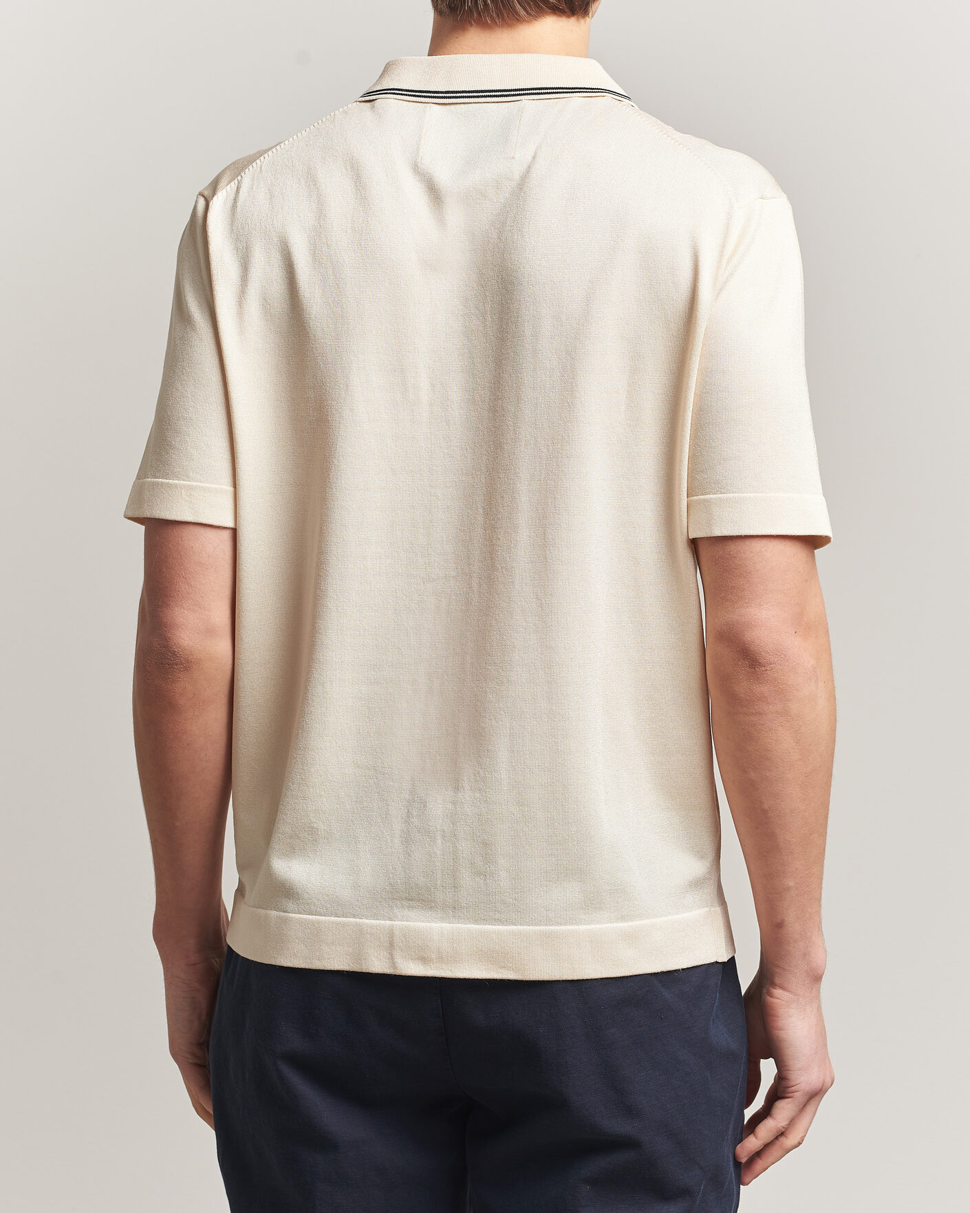 Heren | Overhemden | GANT | Knitted Resort Collar Shirt Creamed White