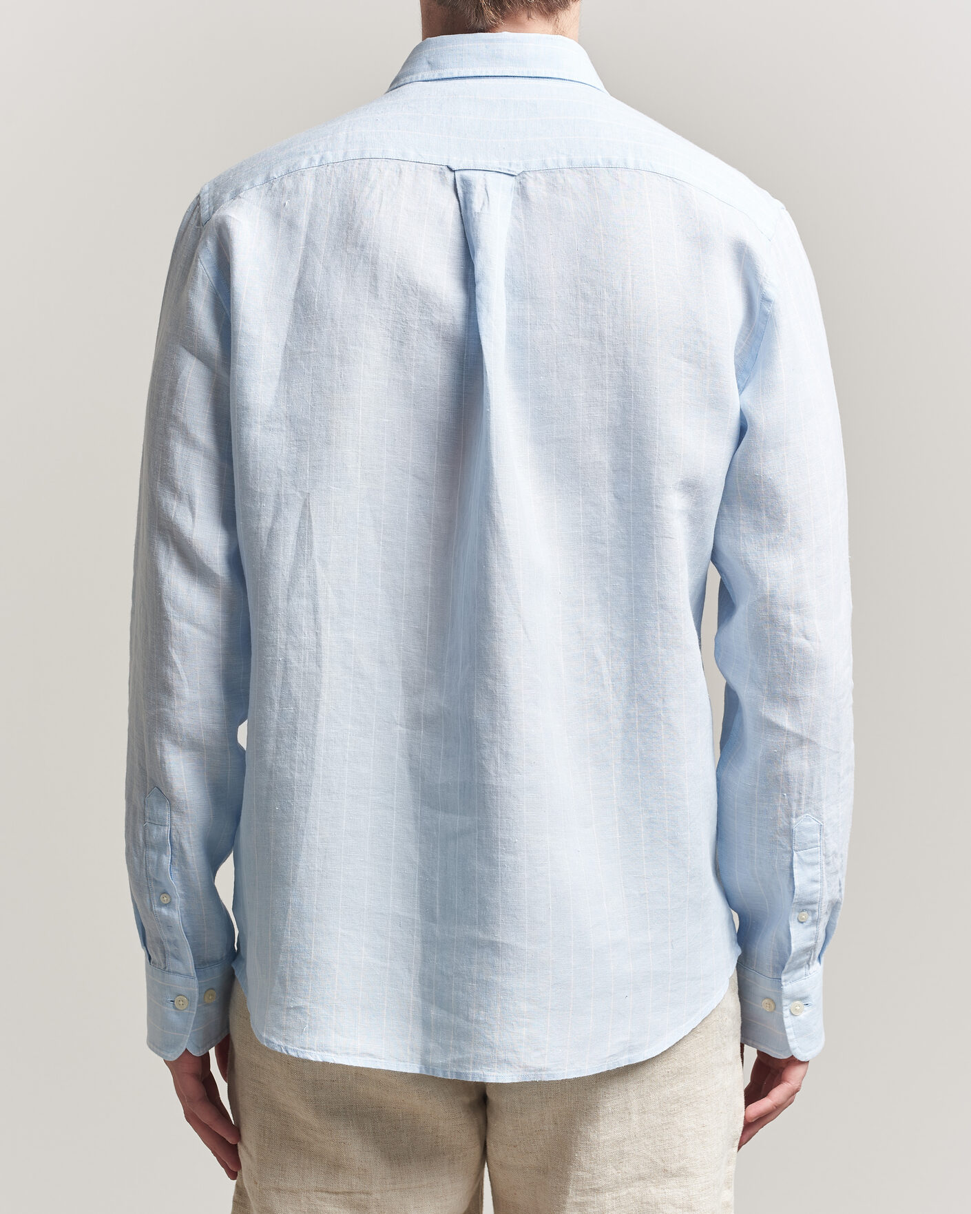 Homme | Chemises | Gant | Regular Fit Linen Striped Shirt Sky Blue