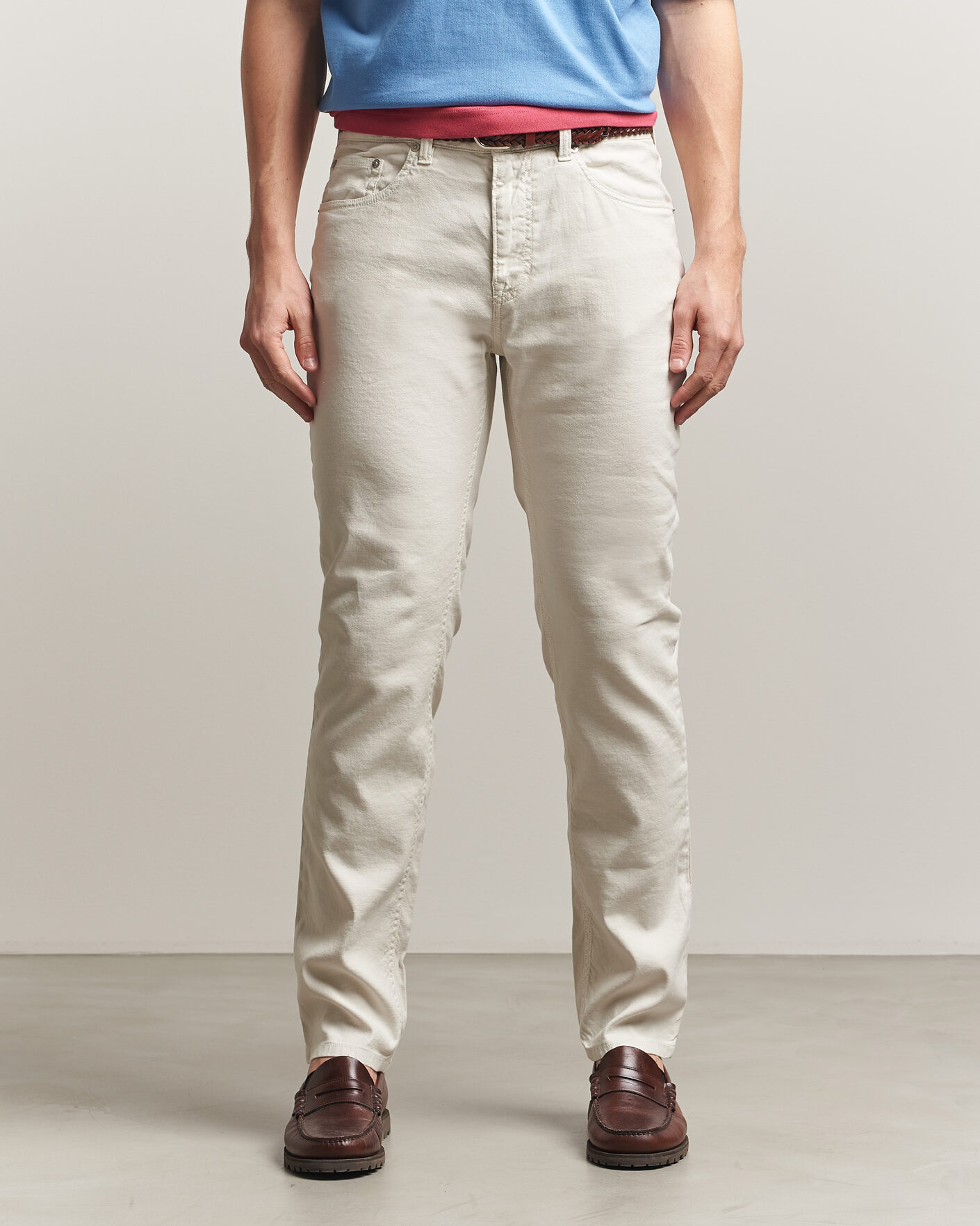 Heren | Broeken | Gant | Slim Fit Cotton/Linen 5-Pocket Pants Sand
