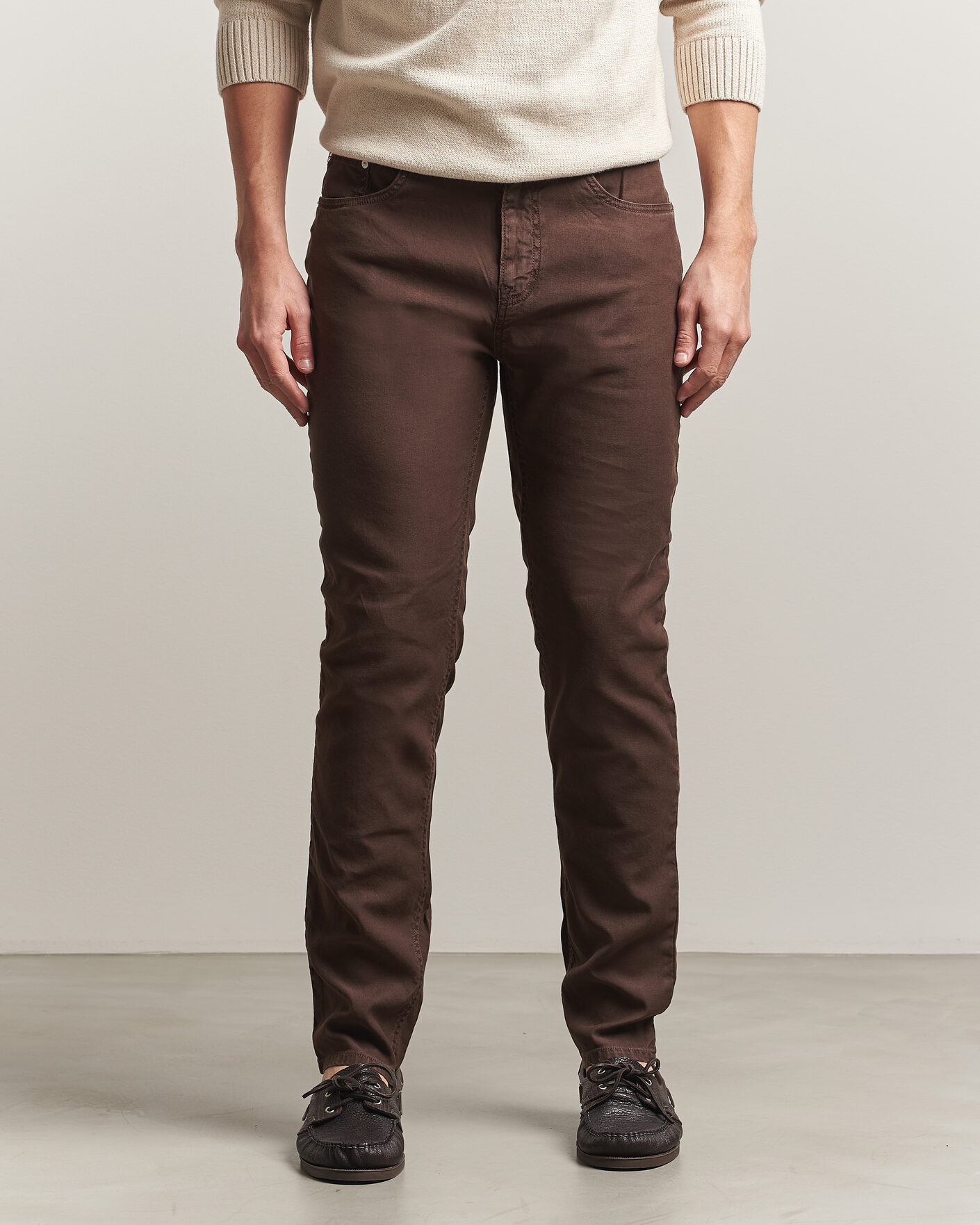 Heren | Broeken | Gant | Slim Fit Cotton/Linen 5-Pocket Pants Rich Brown