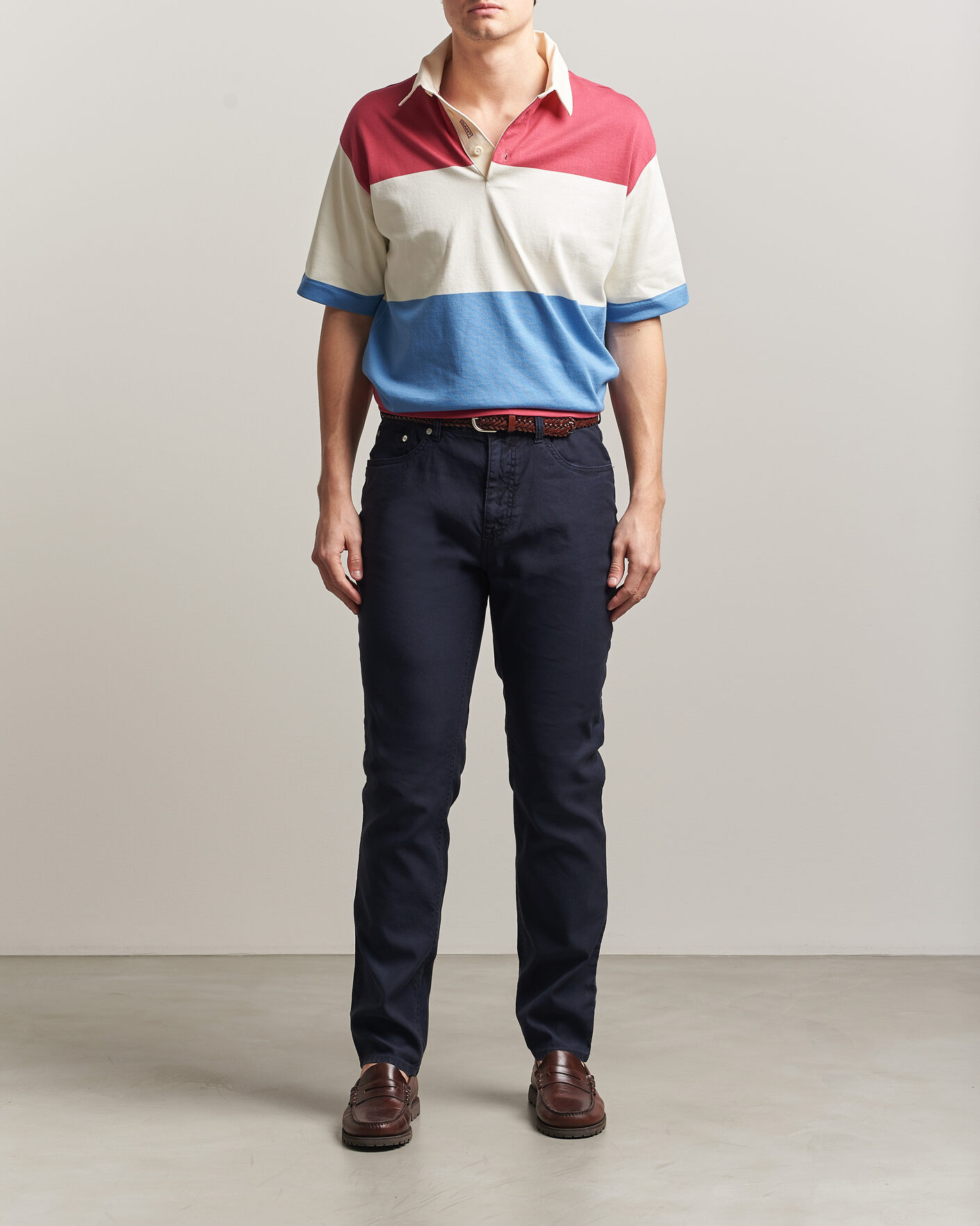 Homme | Pantalons | Gant | Slim Fit Cotton/Linen 5-Pocket Pants Evening Blue