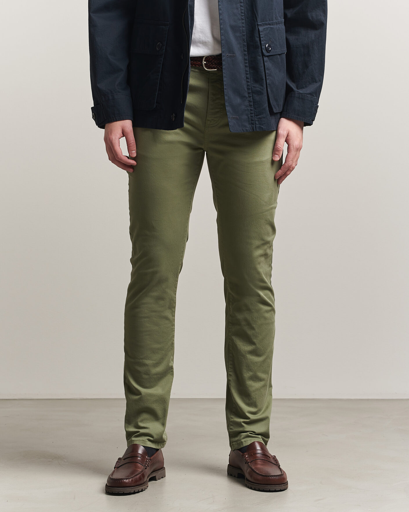 Heren | Broeken | GANT | Slim Fit Desert 5-Pocket Pants Dry Herb Green