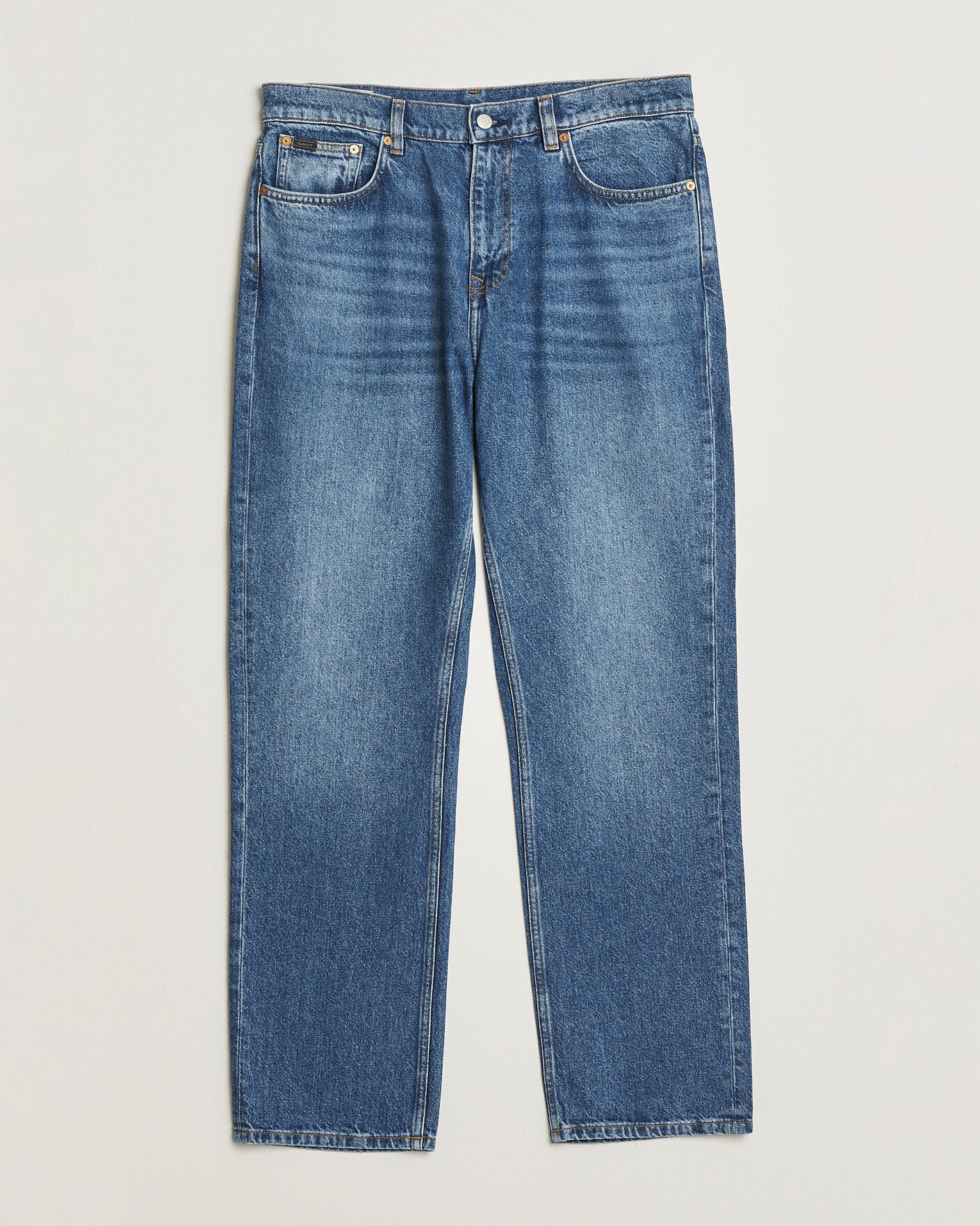 Heren | Broeken | Gant | Straight Fit Jeans Mid Blue Worn In