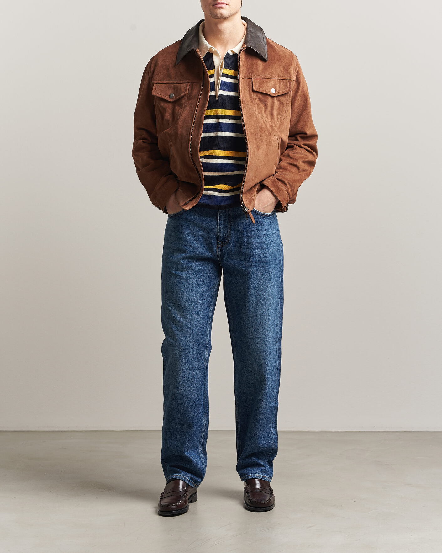Heren | Broeken | Gant | Straight Fit Jeans Mid Blue Worn In
