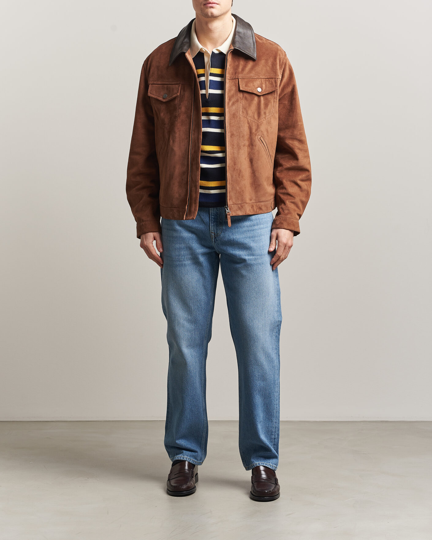 Homme | Pantalons | Gant | Straight Fit Jeans Semi Light Blue Worn In