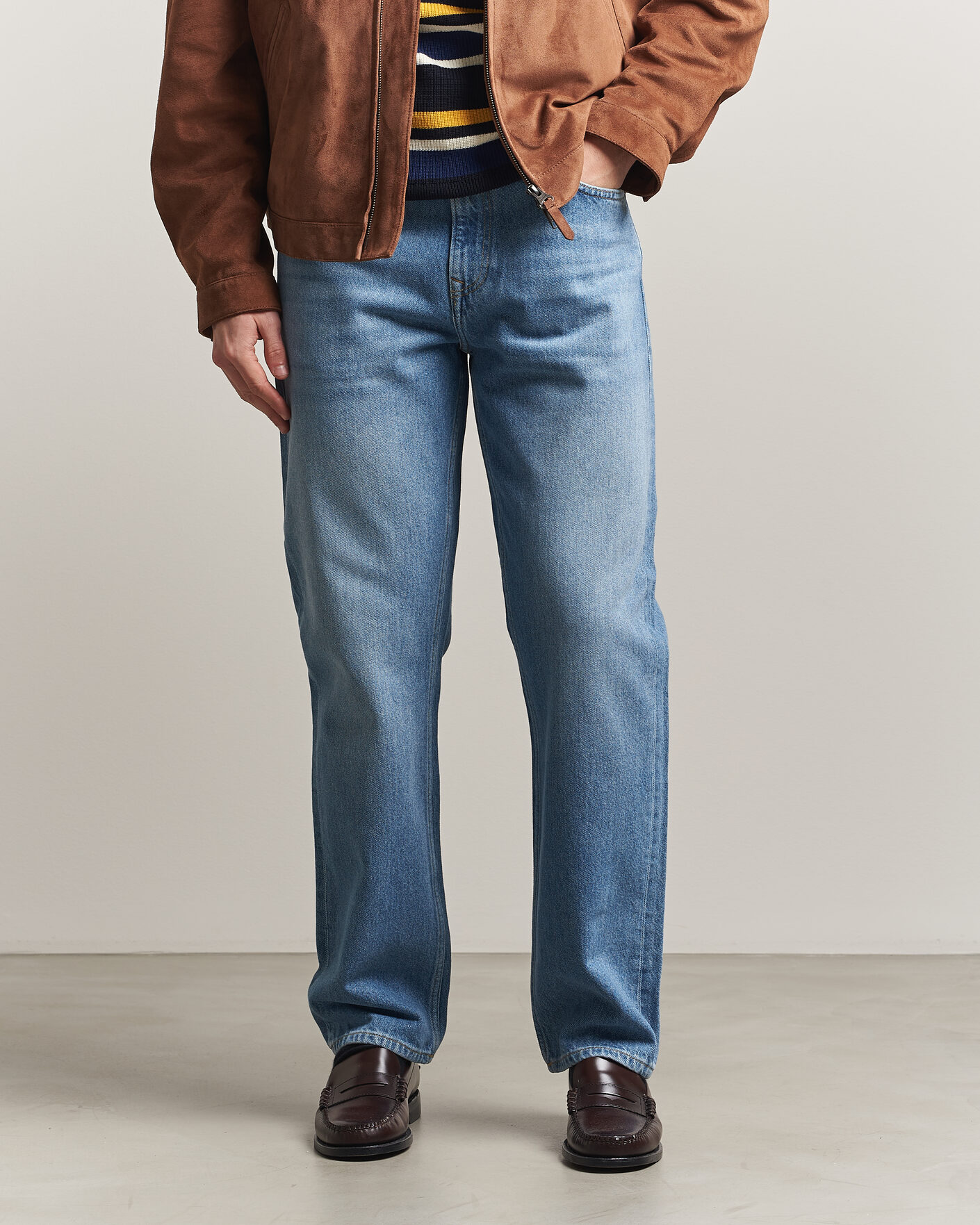 Homme | Pantalons | Gant | Straight Fit Jeans Semi Light Blue Worn In