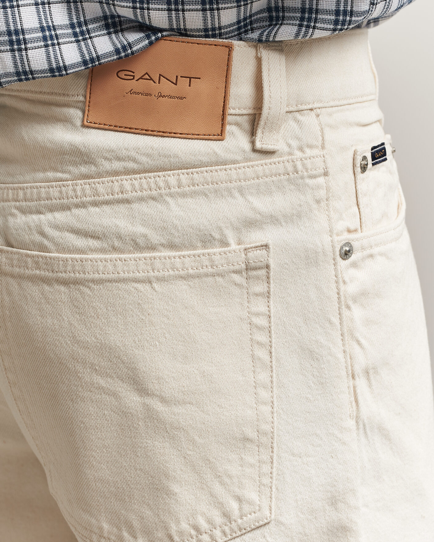 Heren | Jeans | Gant | Straight Fit Jeans Ecru