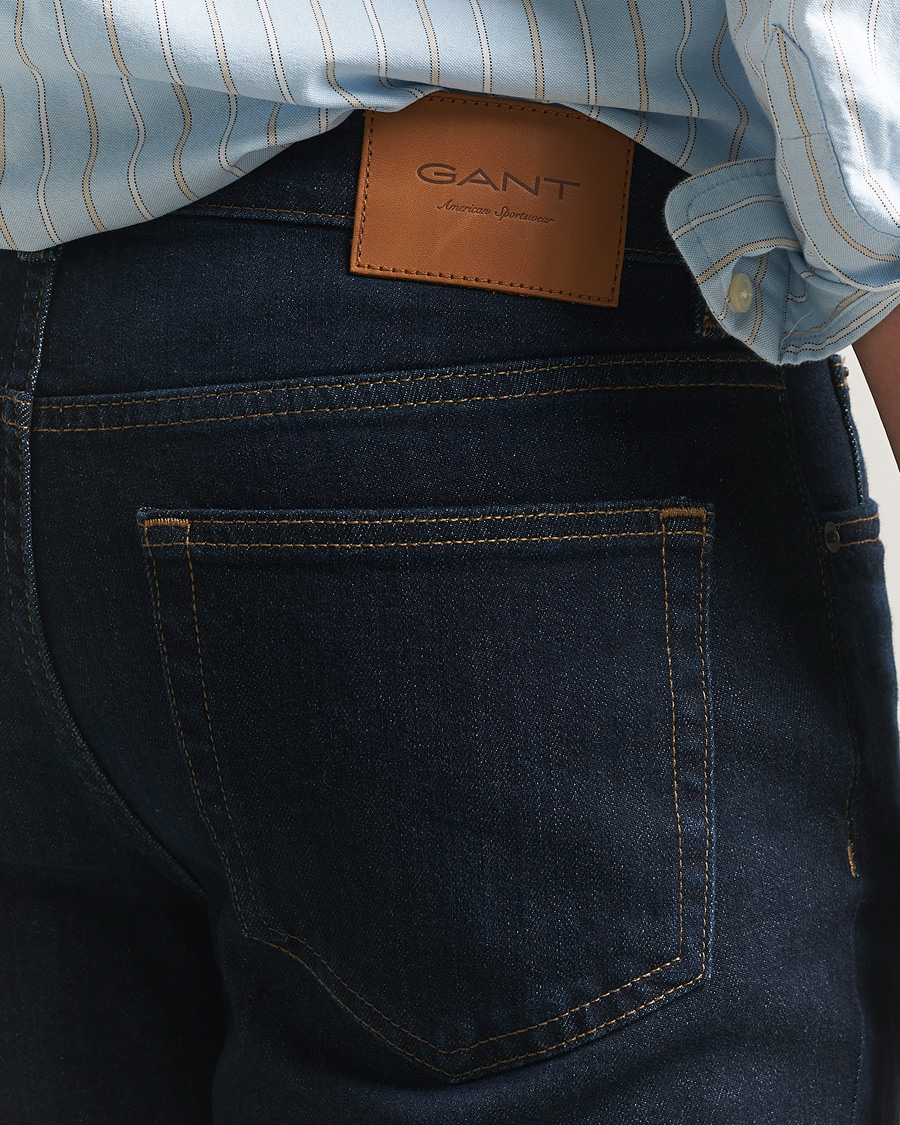 Heren | Jeans | GANT | Regular Fit Jeans Dark Blue Broken In
