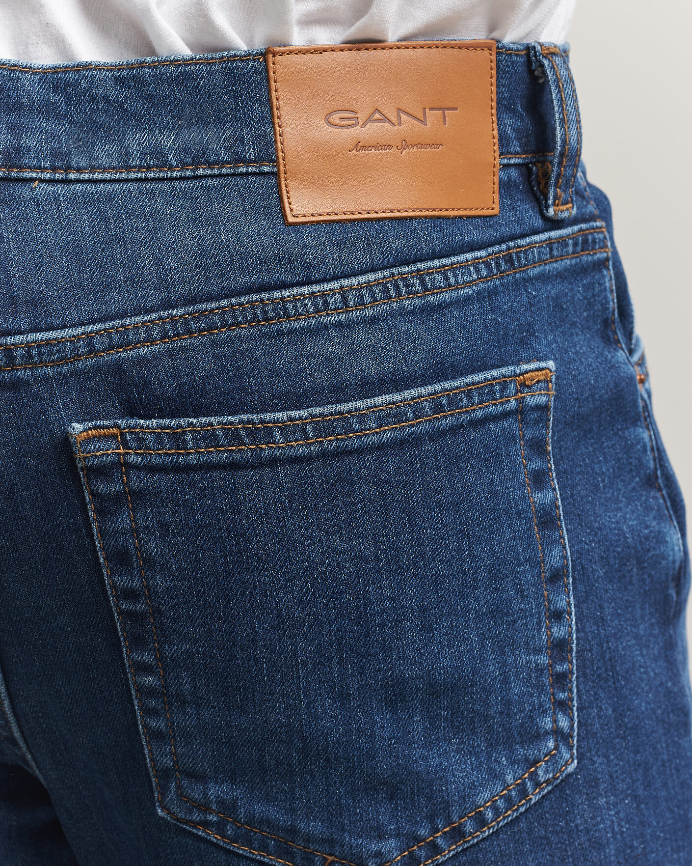 Homme | Pantalons | Gant | Regular Fit Jeans Mid Blue Worn In